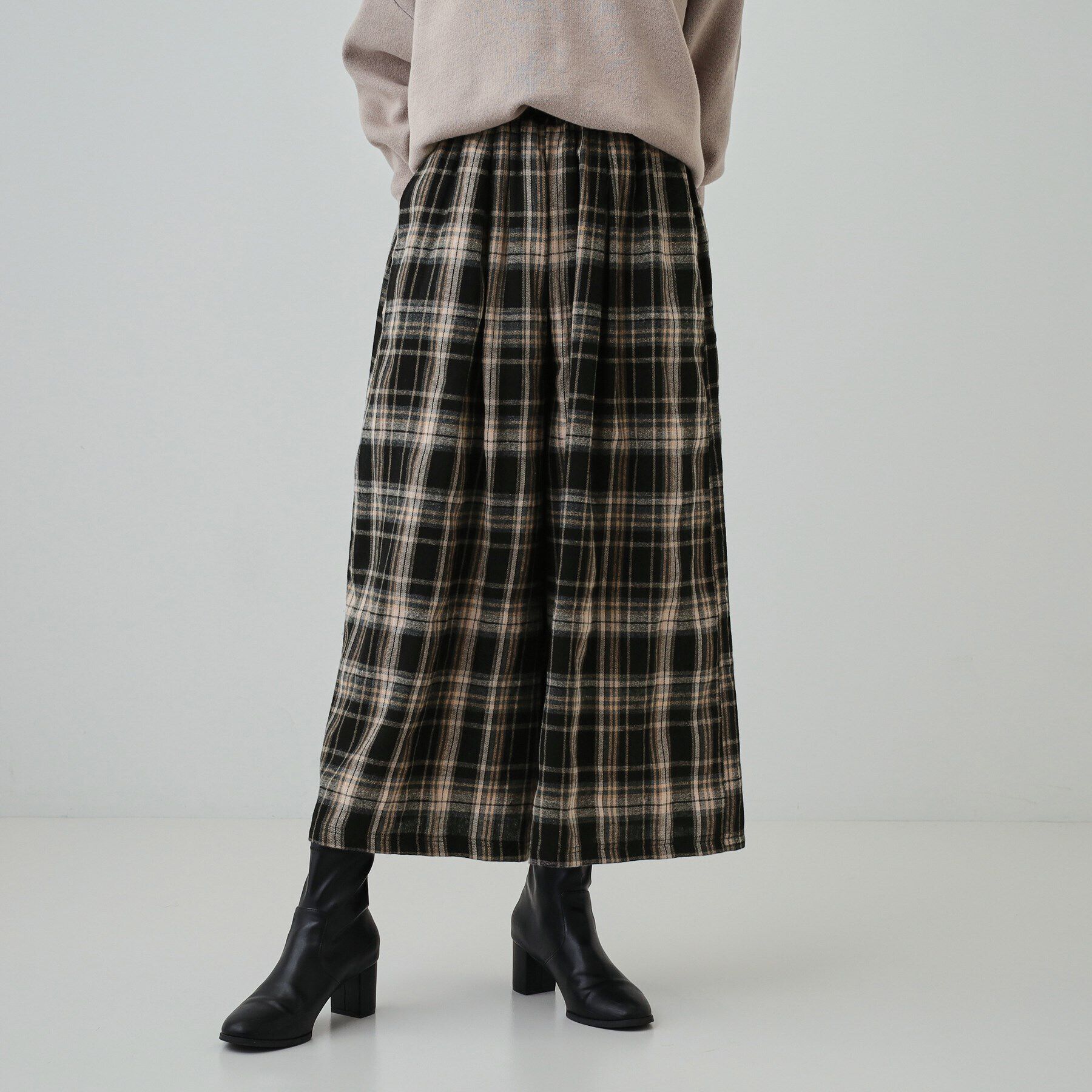 SHOO･LA･RUE「大人が着たい 微起毛 チェック柄ガウチョパンツ」|その他|