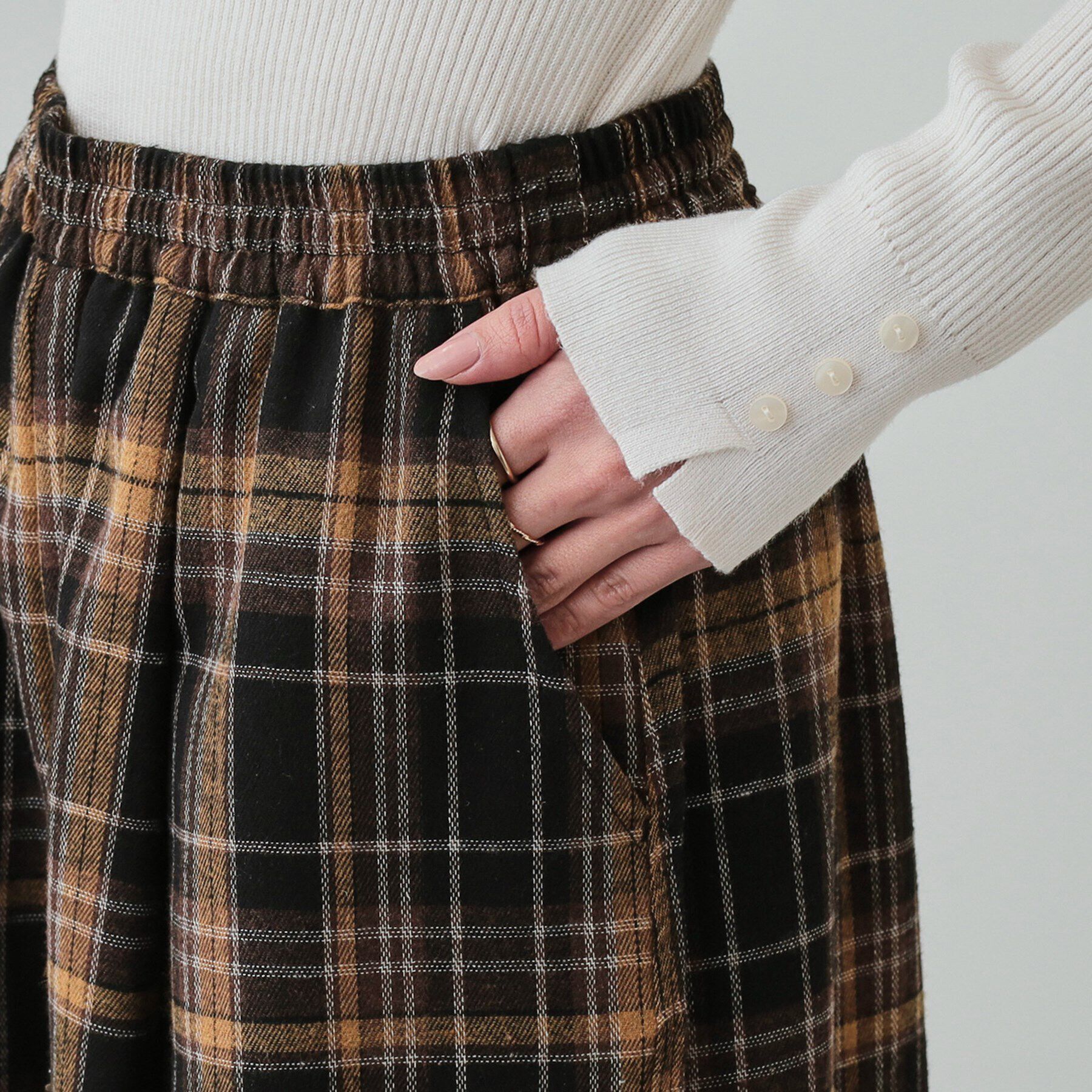 SHOO･LA･RUE「大人が着たい 微起毛 チェック柄ガウチョパンツ」|その他|