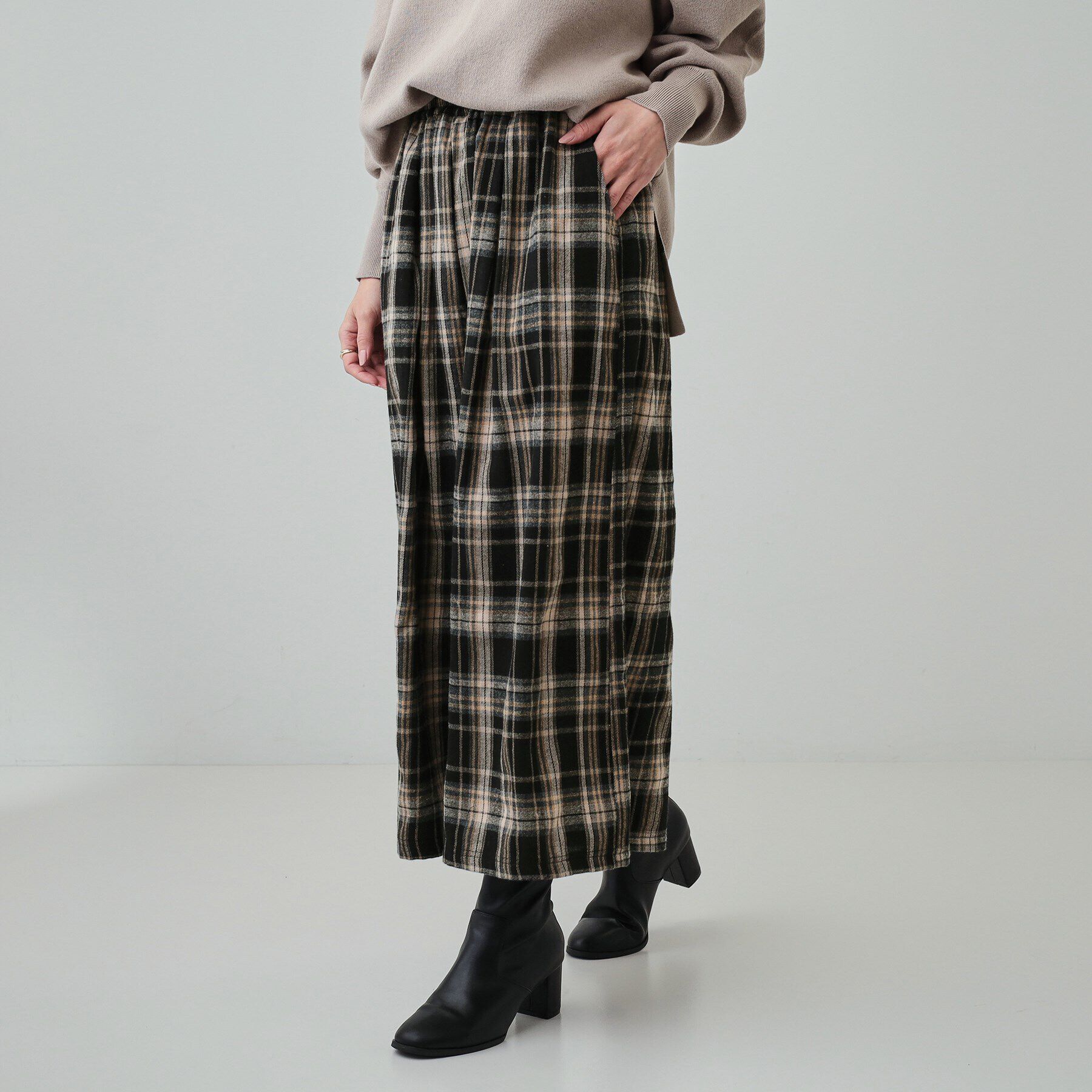 SHOO･LA･RUE「大人が着たい 微起毛 チェック柄ガウチョパンツ」|その他|