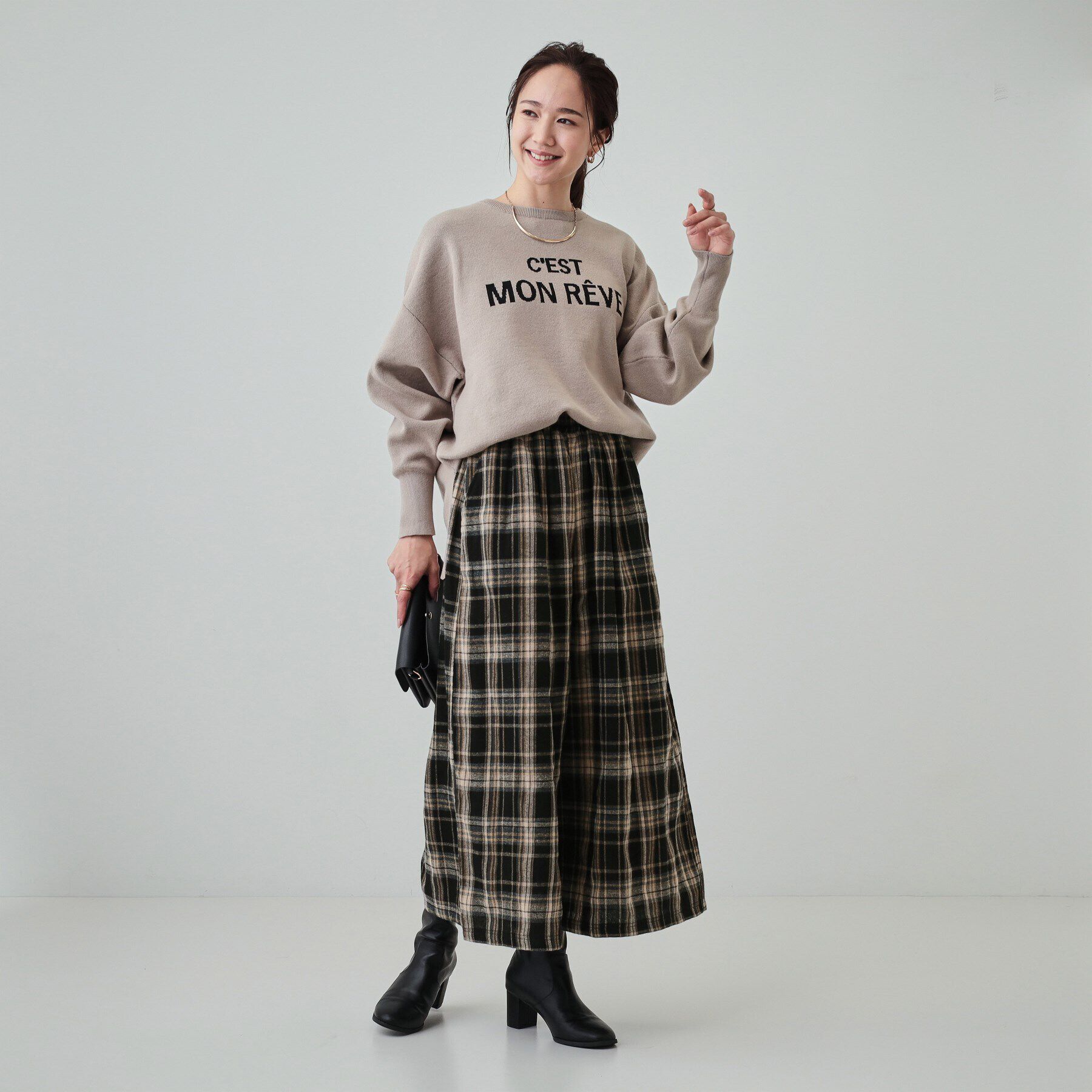 SHOO･LA･RUE「大人が着たい 微起毛 チェック柄ガウチョパンツ」|その他|