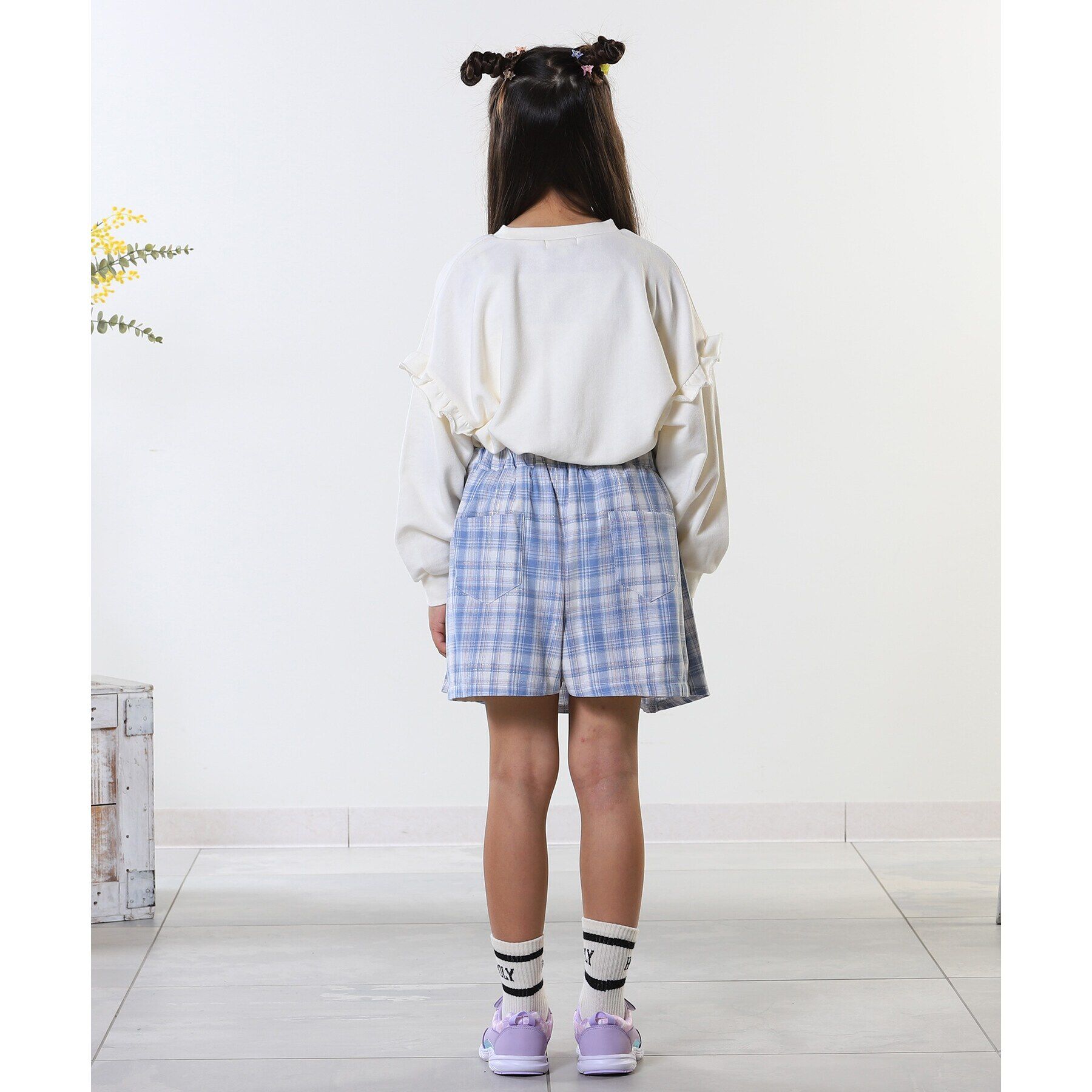 SHOO･LA･RUE「【110-140cm】チャーム付きチェックプリーツスカパン」|スカート|