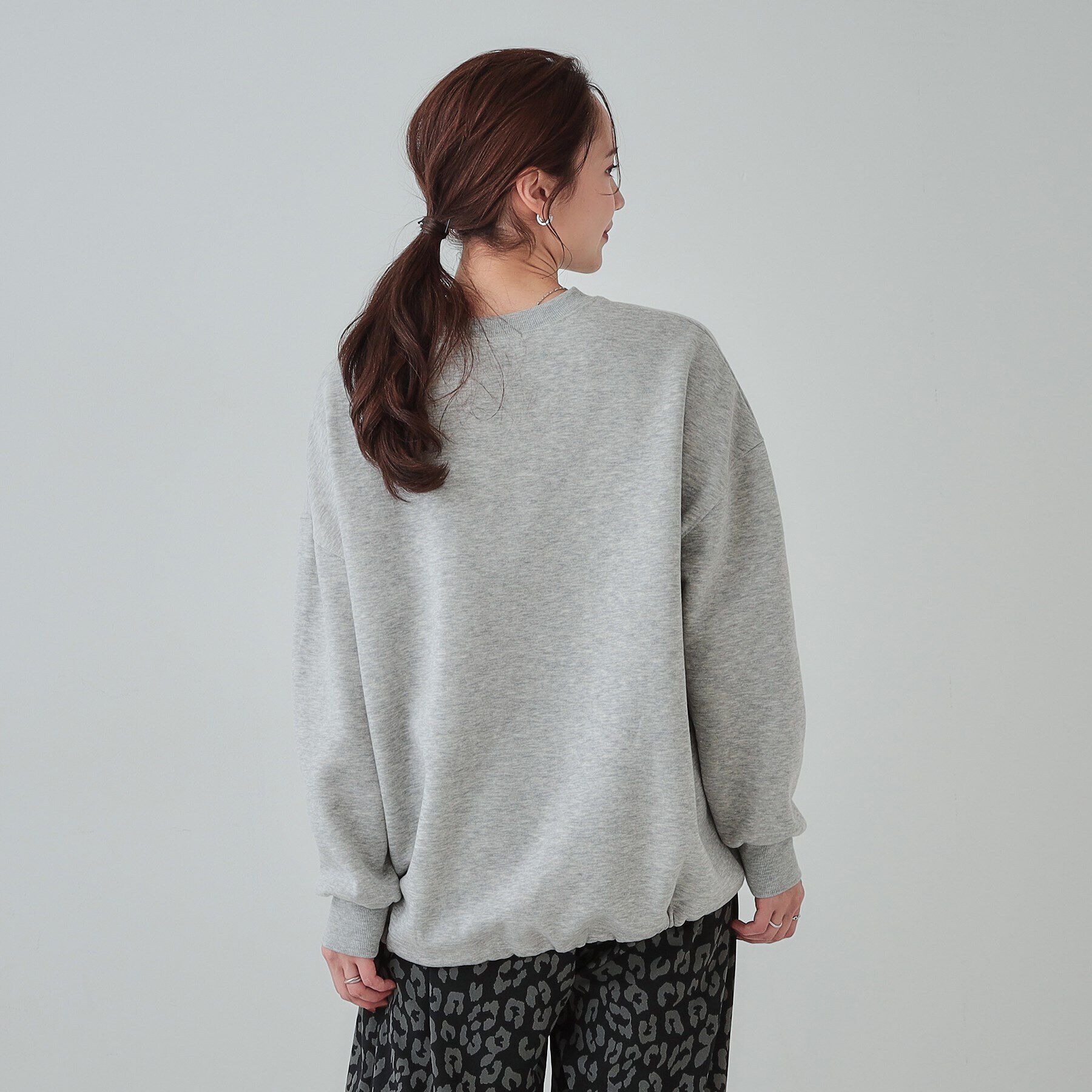 SHOO･LA･RUE「【S-LL】あったか裏毛 裾ドロストスウェット」|Tシャツ・カットソー|