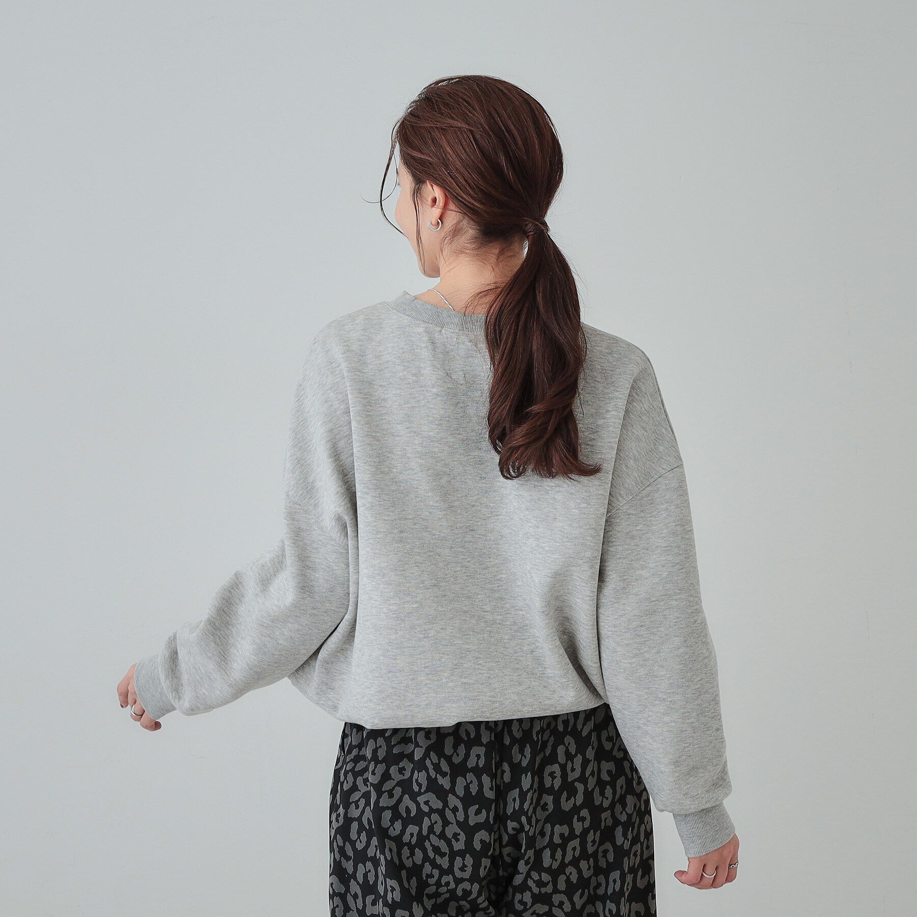 SHOO･LA･RUE「【S-LL】あったか裏毛 裾ドロストスウェット」|Tシャツ・カットソー|