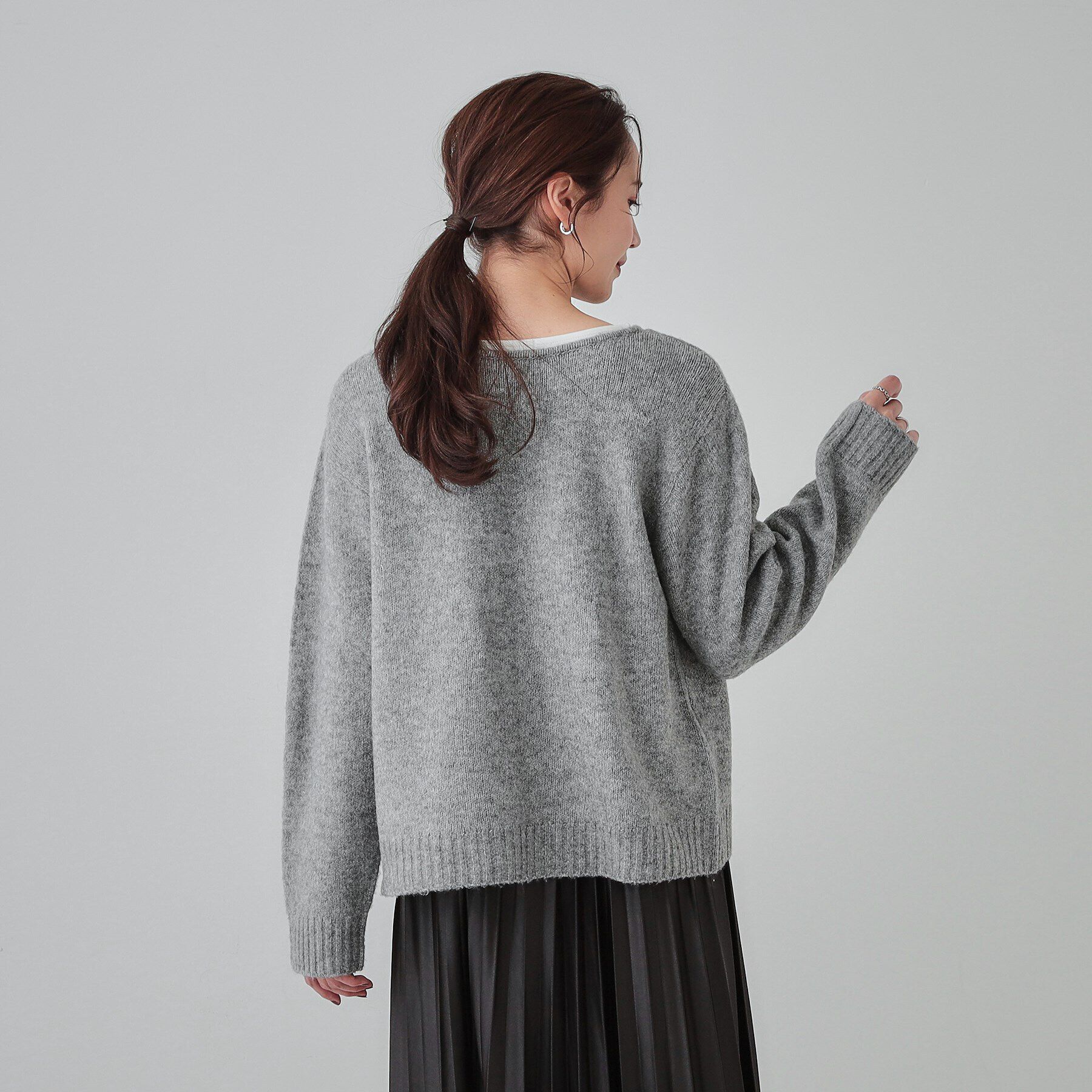 SHOO･LA･RUE「【S-LL/前後2WAY】カジュアルでもフェミニンでも バックリボンニット+ロンT」|ニット・セーター|