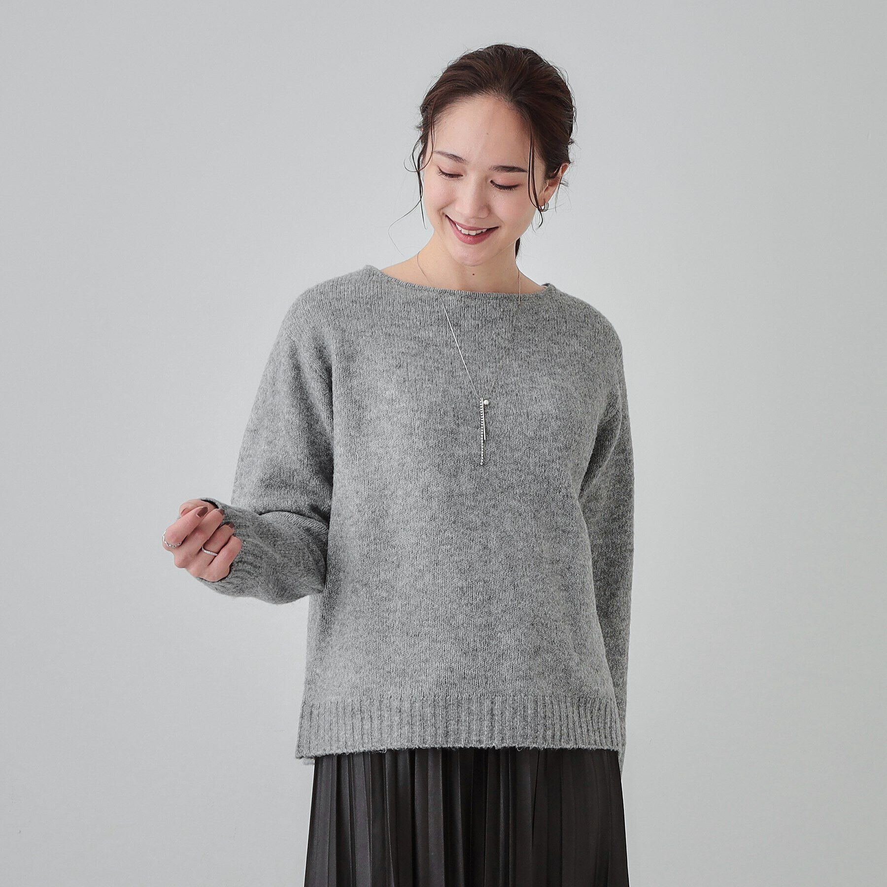 SHOO･LA･RUE「【S-LL/前後2WAY】カジュアルでもフェミニンでも バックリボンニット+ロンT」|ニット・セーター|