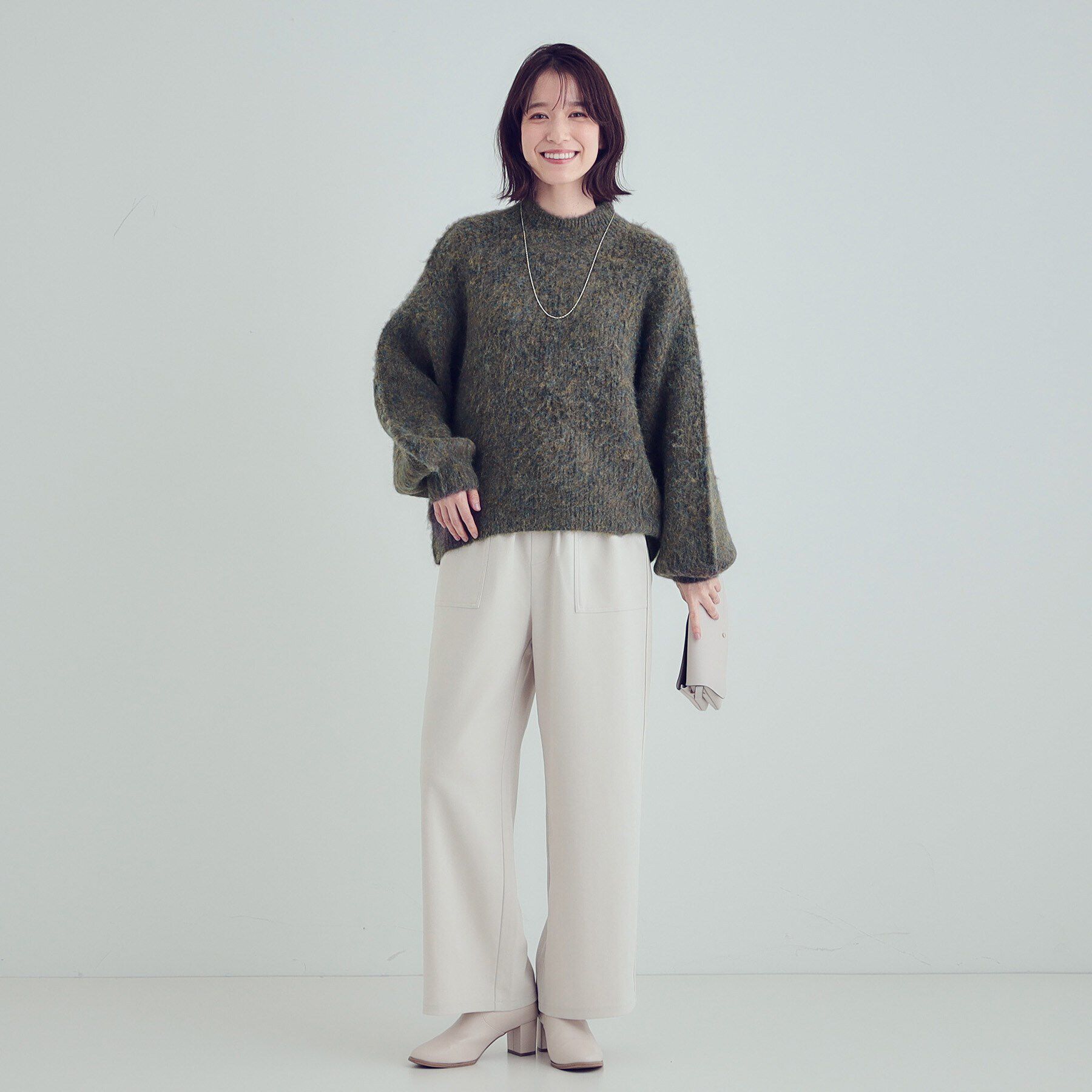 SHOO･LA･RUE「【S-LL/体型カバー】ふわふわMIXハイネックニット」|ニット・セーター|