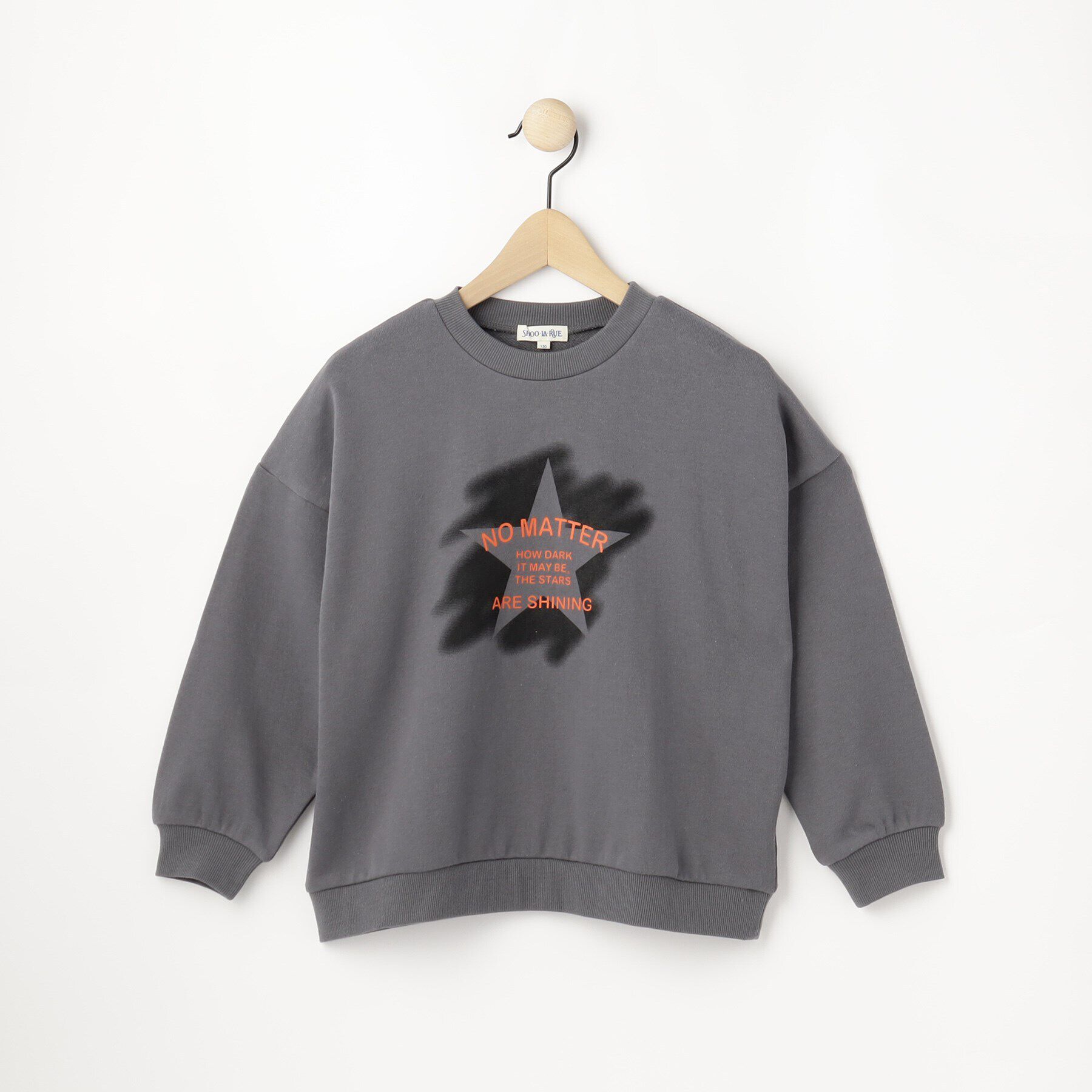 SHOO･LA･RUE「【130-150cm/洗える/兄妹リンク可】コーデの主役 アソートプリント オーバースウェット」|その他|チャコールグレー(0