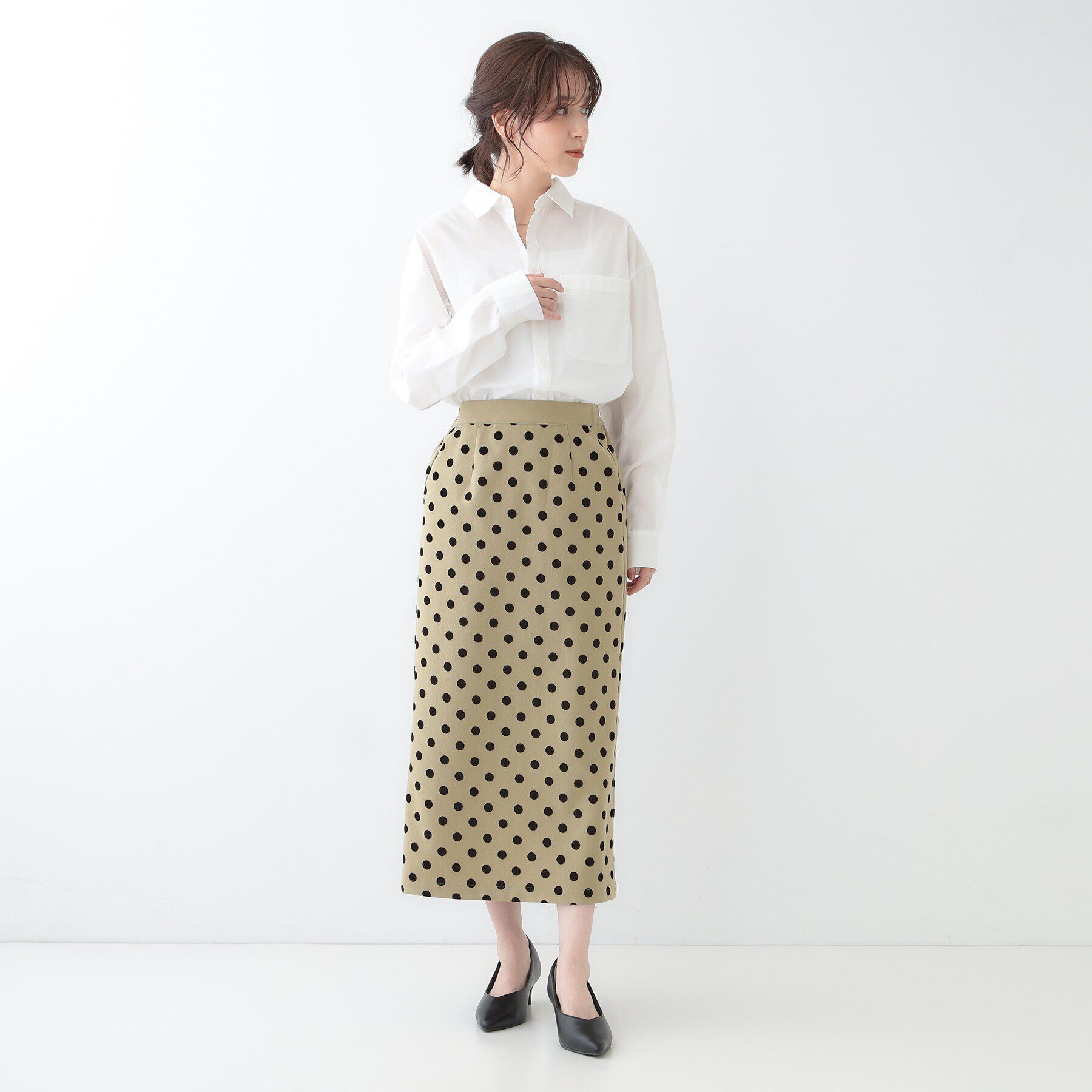 SHOO･LA･RUE「【洗える/S-LL】シーズン問わず合わせやすい ベーシックカラーシャツ」|シャツ・ブラウス|