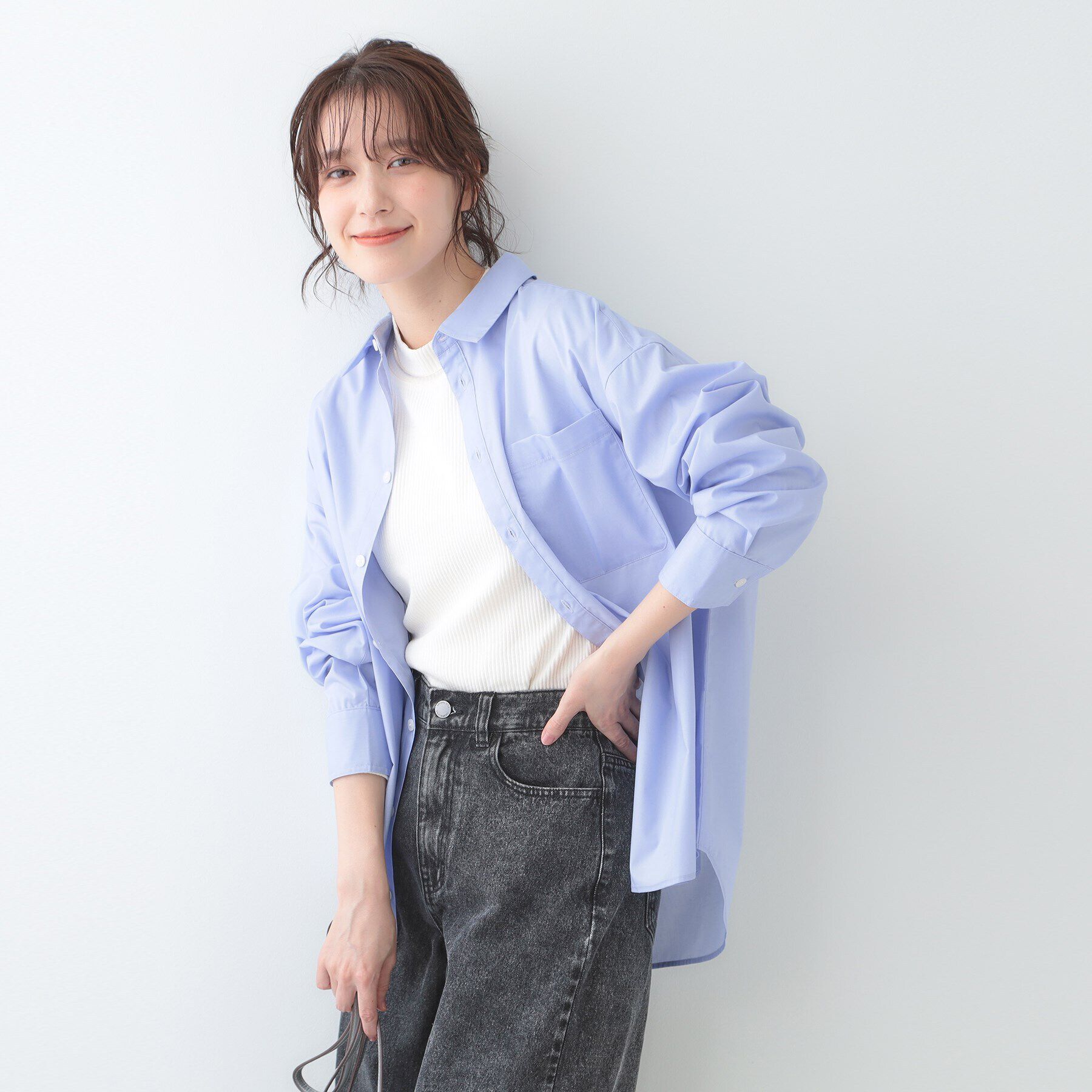 SHOO･LA･RUE「【洗える/S-LL】シーズン問わず合わせやすい ベーシックカラーシャツ」|シャツ・ブラウス|