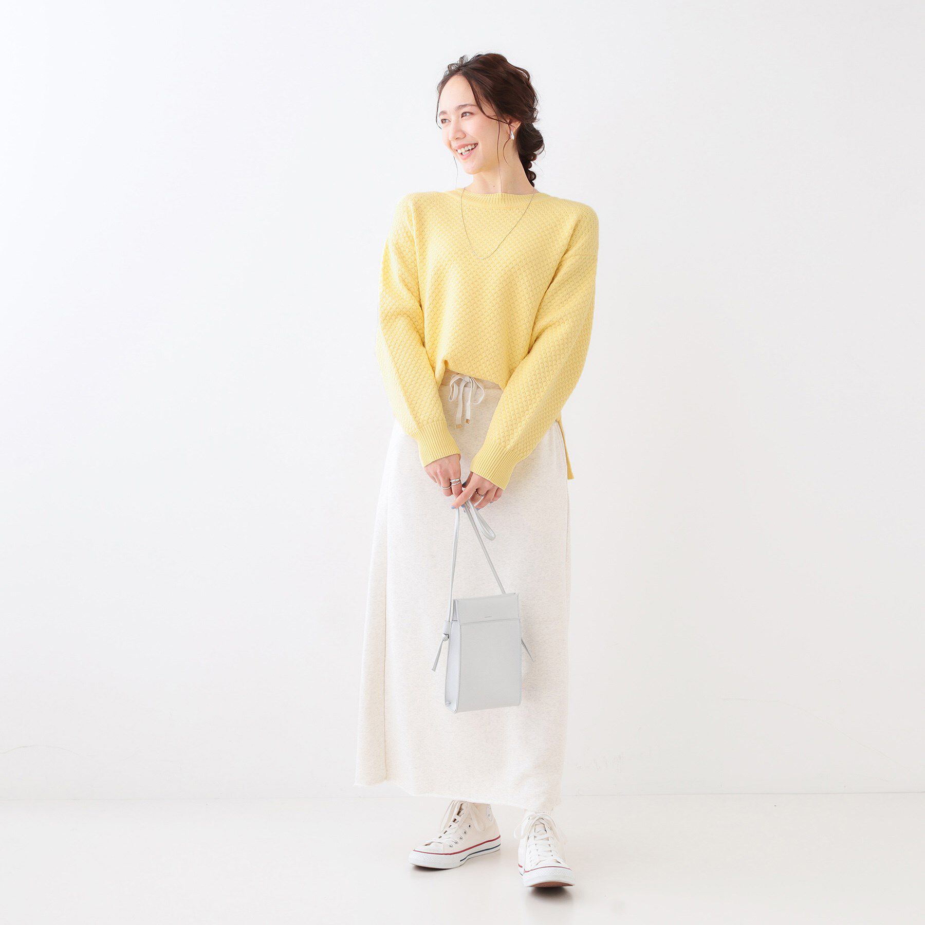 SHOO･LA･RUE「【高レビュー/洗える/S-LL】ポコポコの表面感が魅力 ラーベン柄ニット」|ニット・セーター|