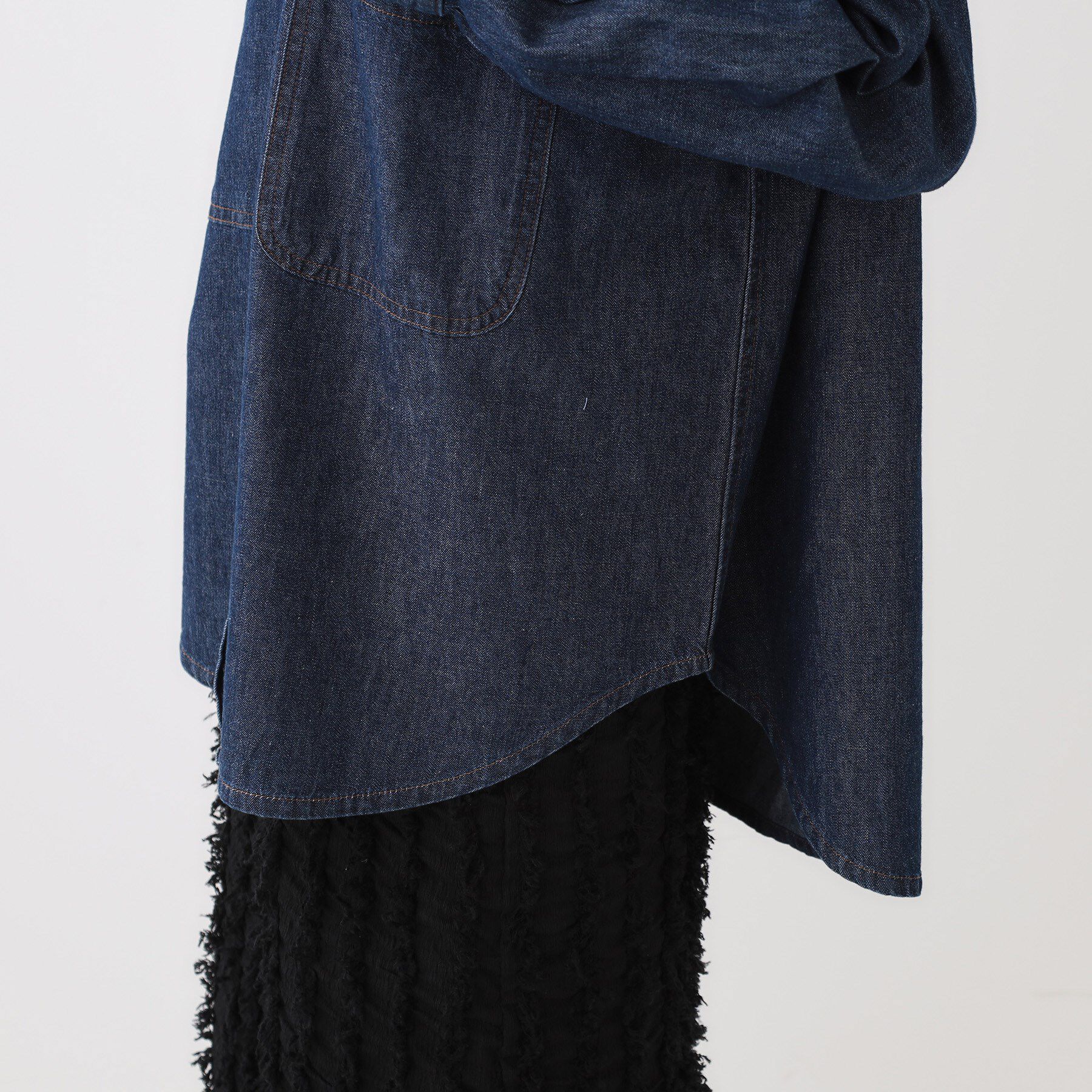 SHOO･LA･RUE「【洗える/S-LL】BIGポケット オーバーサイズデニムシャツ」|シャツ・ブラウス|