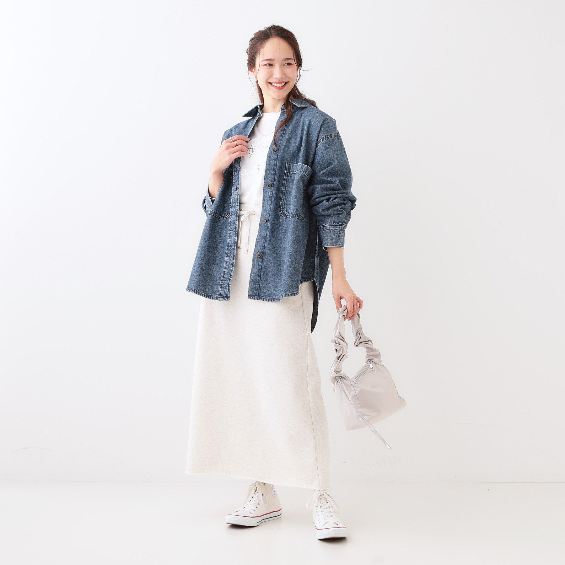 SHOO･LA･RUE「【洗える/S-LL】BIGポケット オーバーサイズデニムシャツ」|シャツ・ブラウス|