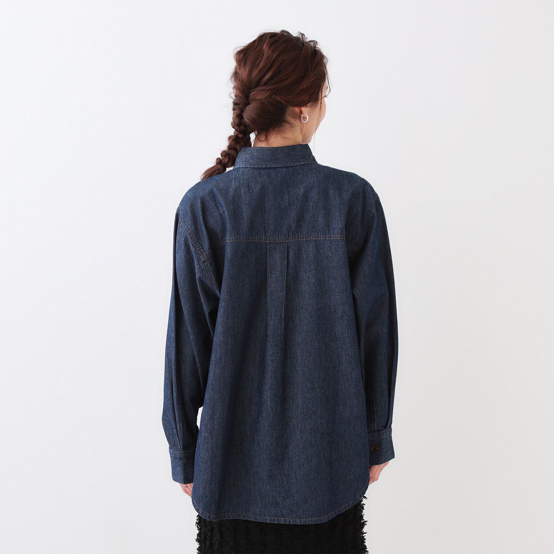 SHOO･LA･RUE「【洗える/S-LL】BIGポケット オーバーサイズデニムシャツ」|シャツ・ブラウス|