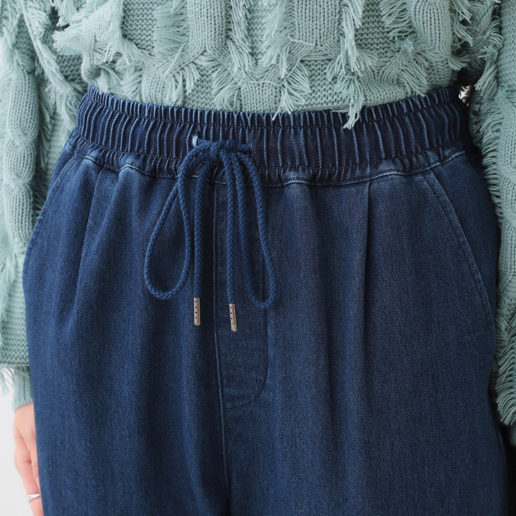 SHOO･LA･RUE「【洗える/SS-3L/美脚シルエット】アクティブ派のデニム イージーテーパードパンツ」|その他|