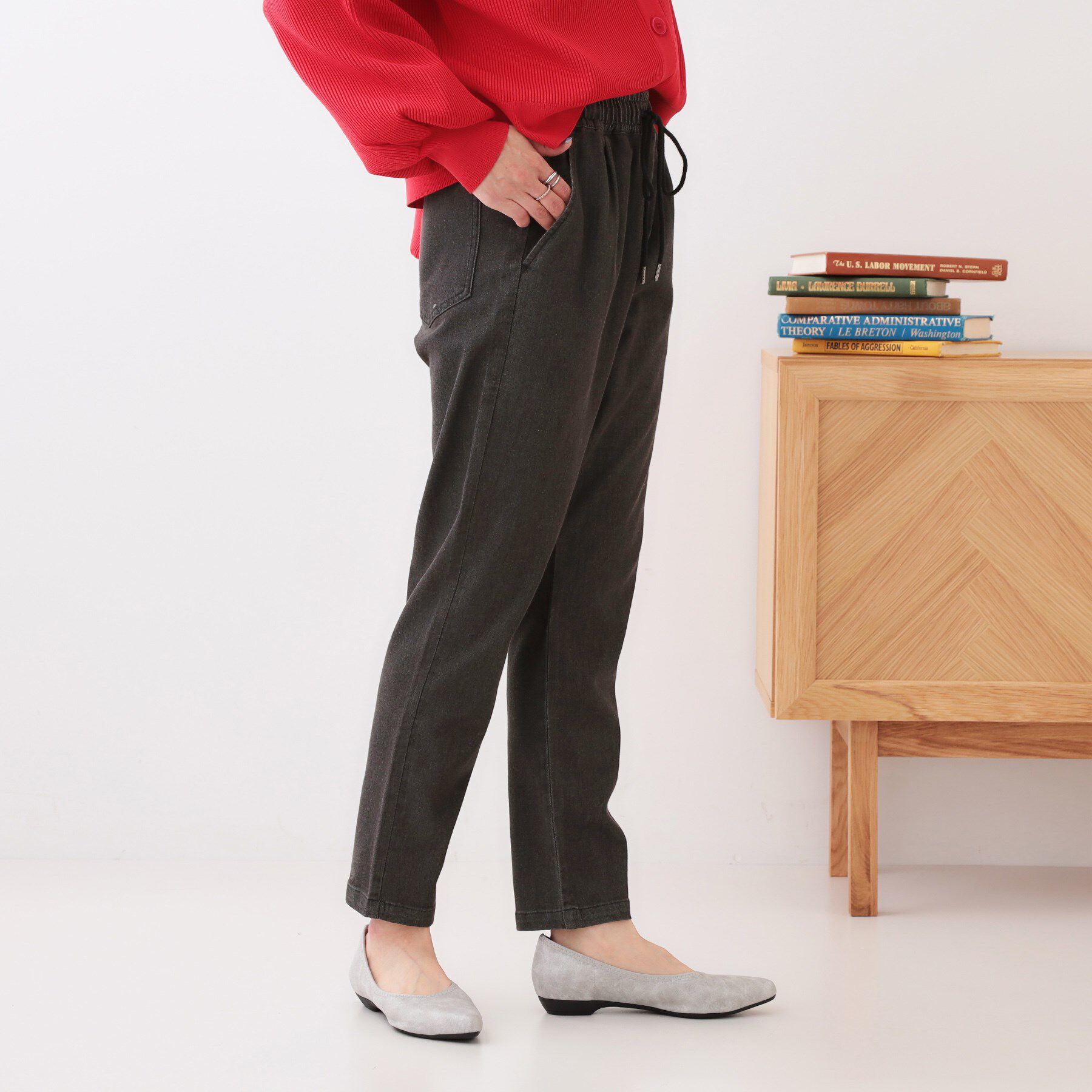 SHOO･LA･RUE「【洗える/SS-3L/美脚シルエット】アクティブ派のデニム イージーテーパードパンツ」|その他|