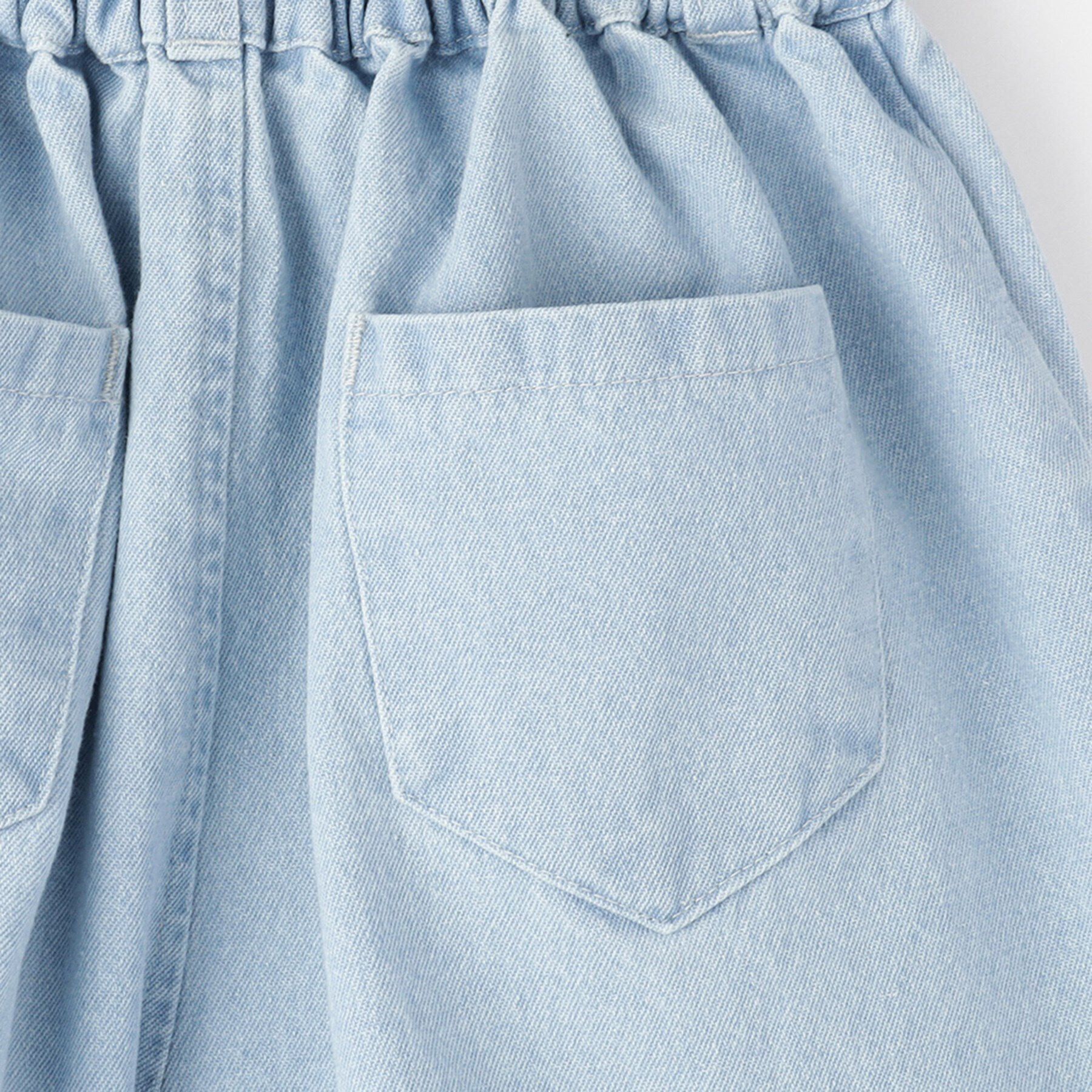 SHOO･LA･RUE「【100-150cm/洗える/姉妹リンクにも】ハート刺繍にキュンとする　デニムショートパンツ」|その他|