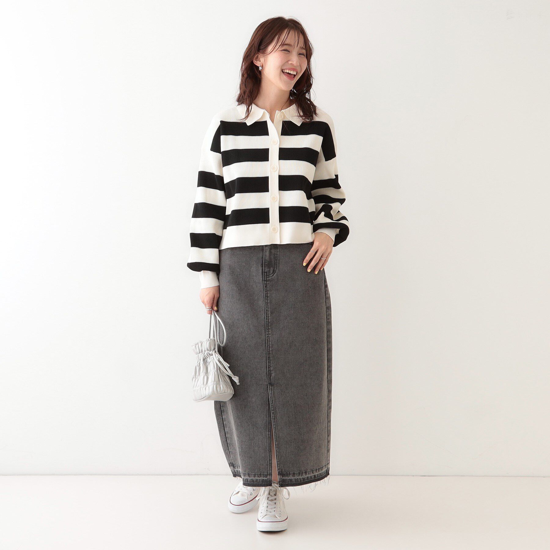 SHOO･LA･RUE「着こなしいろいろ 襟付きスポンディッシュニットカーディガン」|カーディガン|