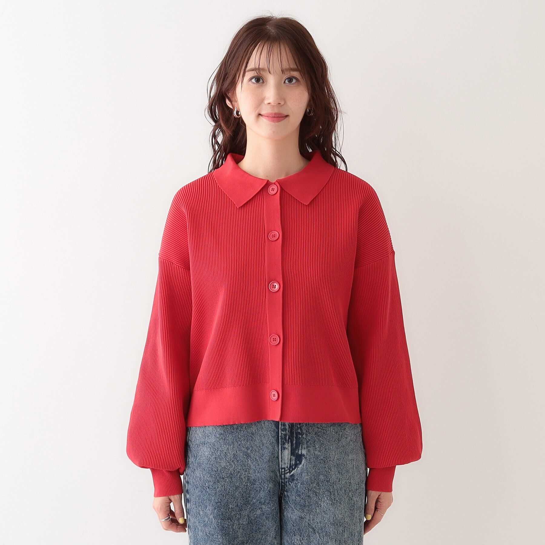 SHOO･LA･RUE「着こなしいろいろ 襟付きスポンディッシュニットカーディガン」|カーディガン|