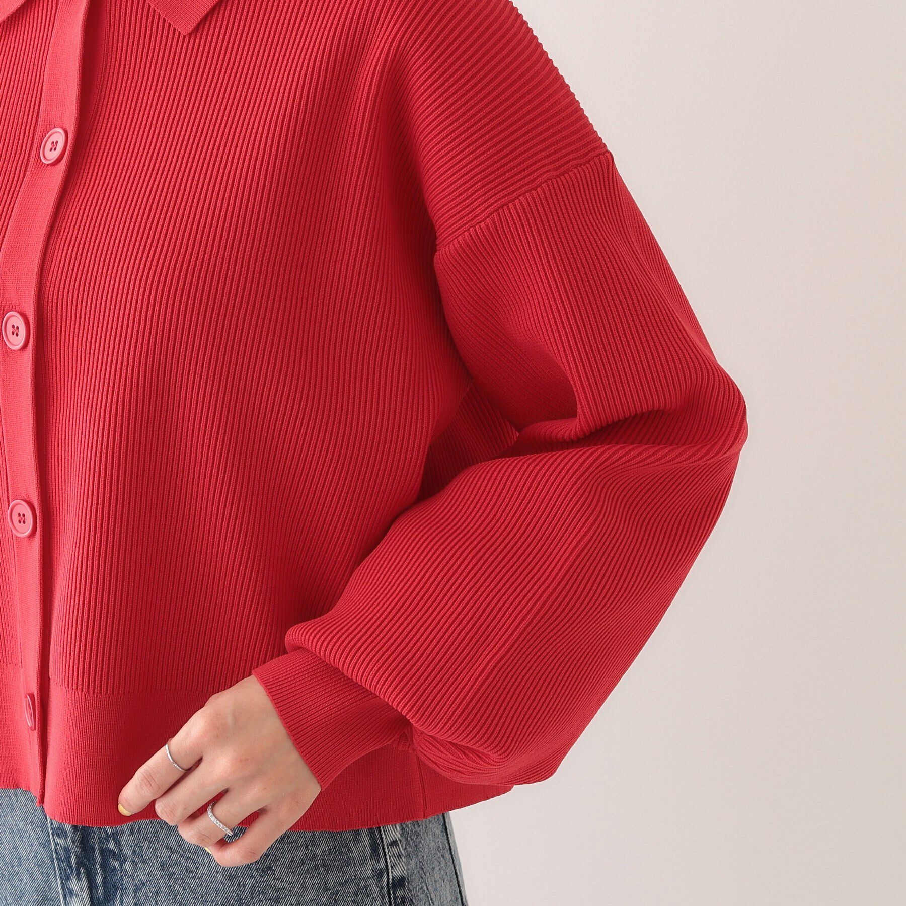 SHOO･LA･RUE「着こなしいろいろ 襟付きスポンディッシュニットカーディガン」|カーディガン|