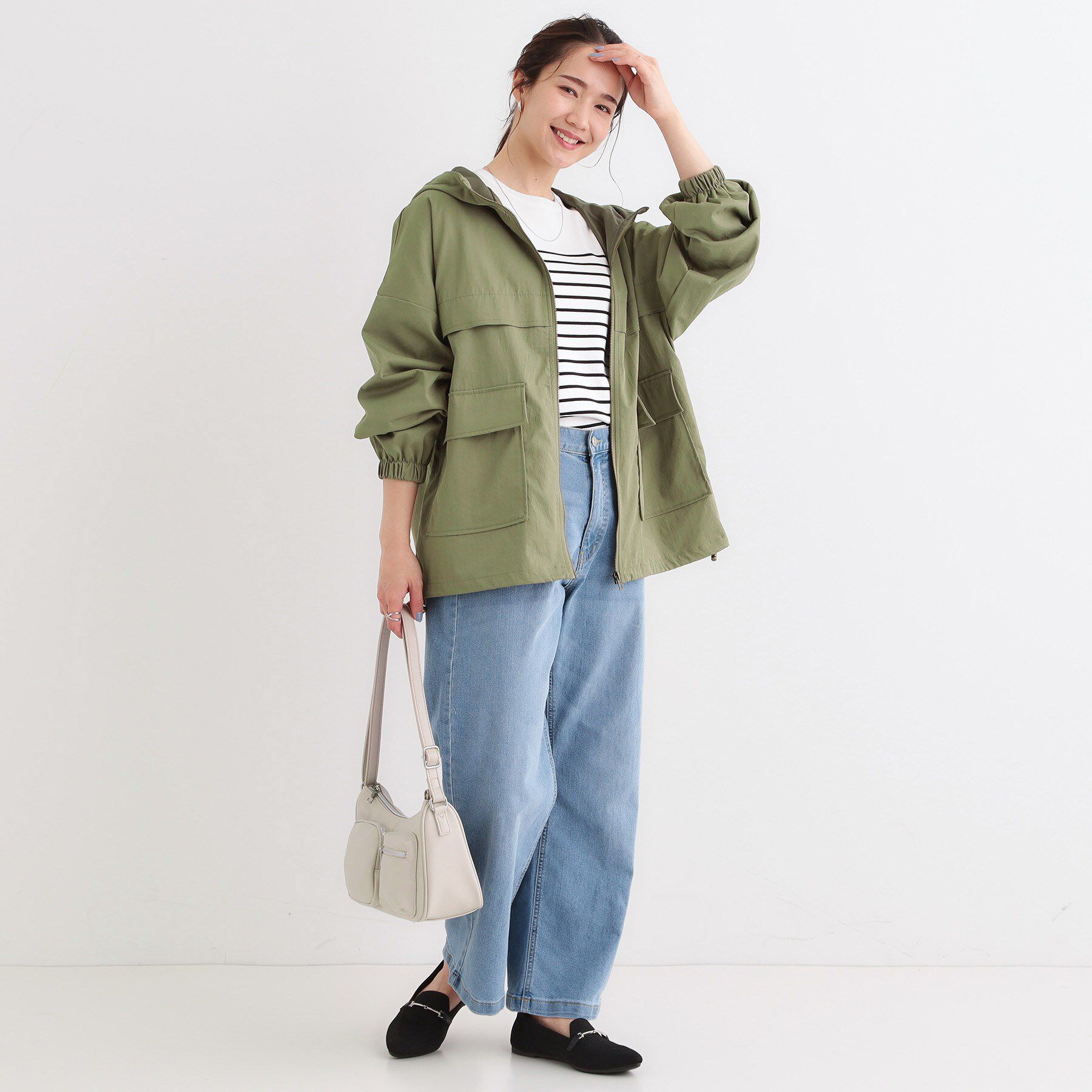 SHOO･LA･RUE「【撥水／S-LL】BIGポケット フーディブルゾン」|ブルゾン・スタジャン|