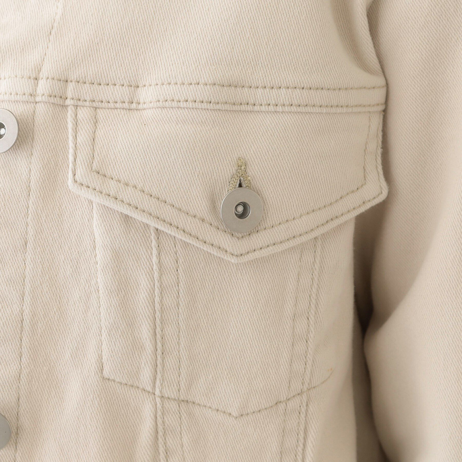 SHOO･LA･RUE「【S-LL】大人のための ノーカラーデニムジャケット」|デニムジャケット|