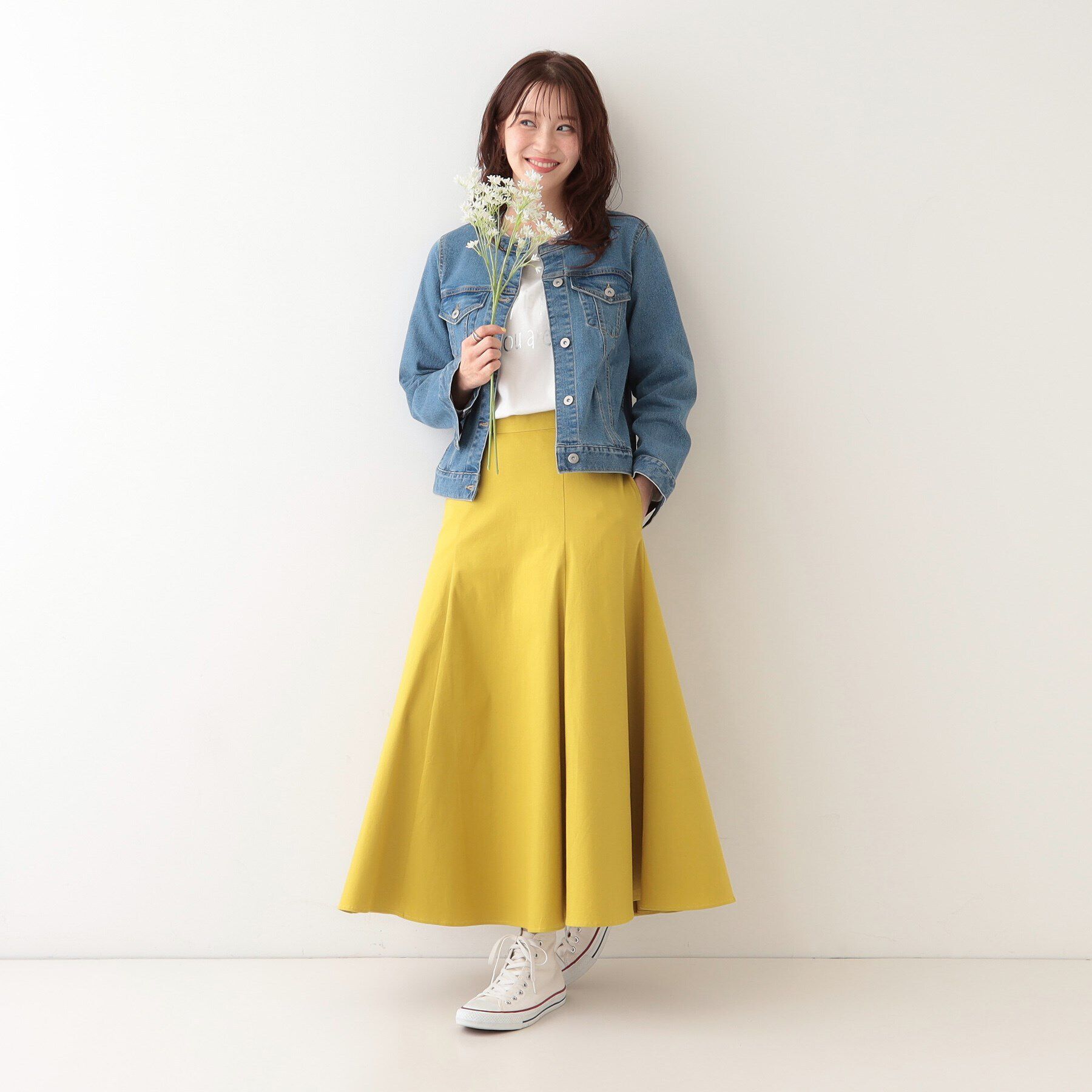 SHOO･LA･RUE「【S-LL】大人のための ノーカラーデニムジャケット」|デニムジャケット|