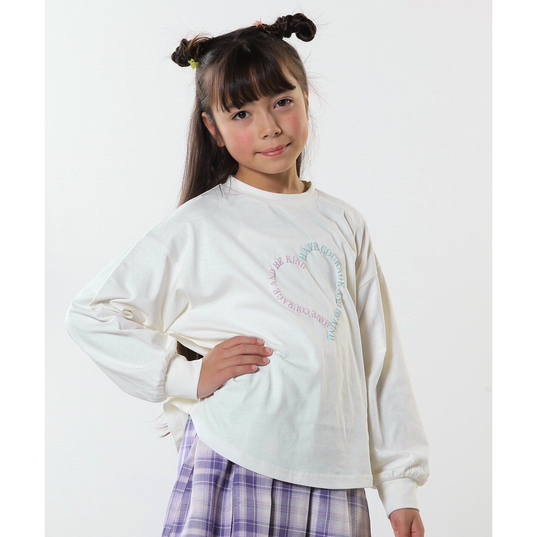 SHOO･LA･RUE「【100-150cm/洗える/姉妹リンク可】GIRLS プリントアソートロンT」|Tシャツ・カットソー|オフホワイト(003