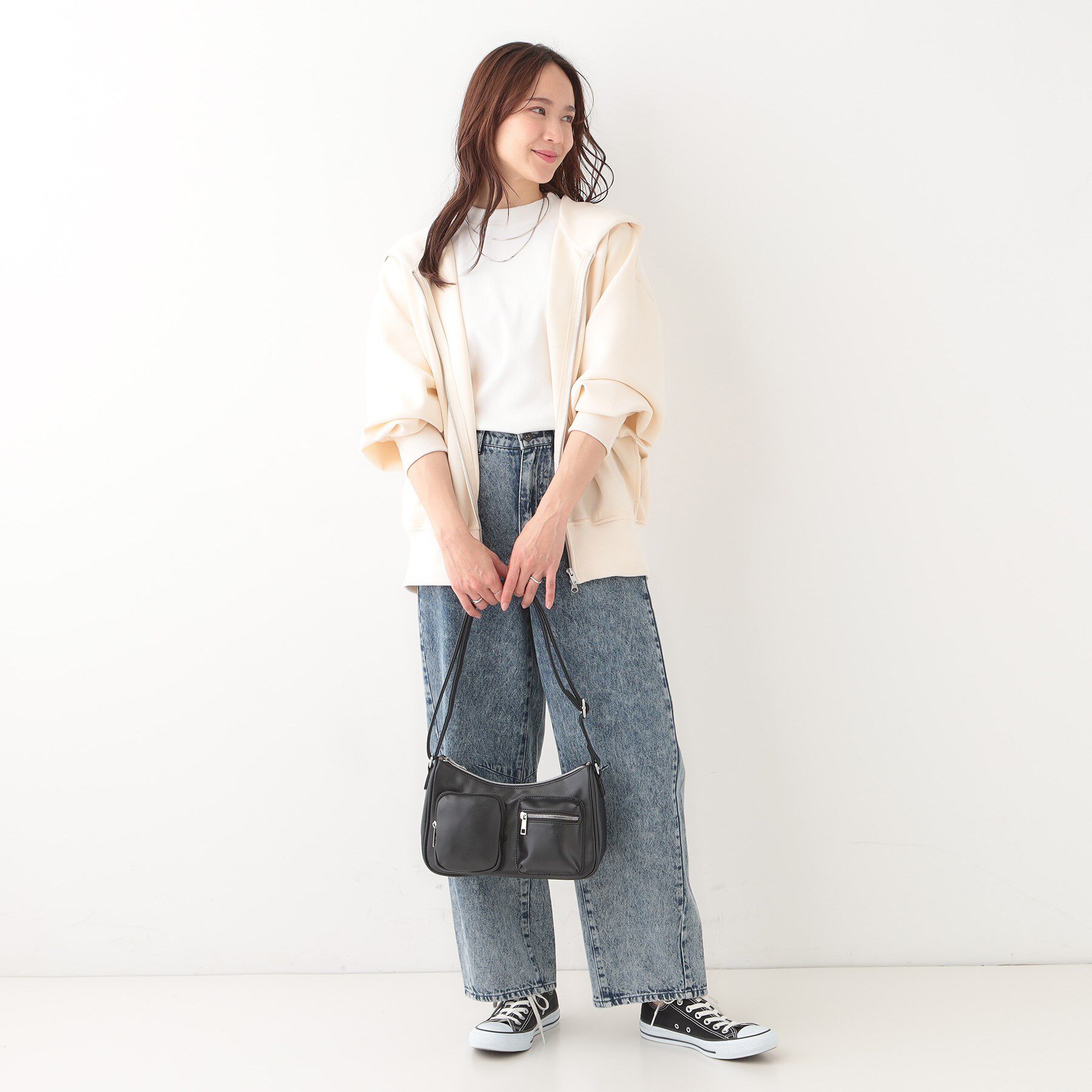 SHOO･LA･RUE「季節の変わり目に頼れる ダブルZIPダンボールパーカー」|カーディガン|