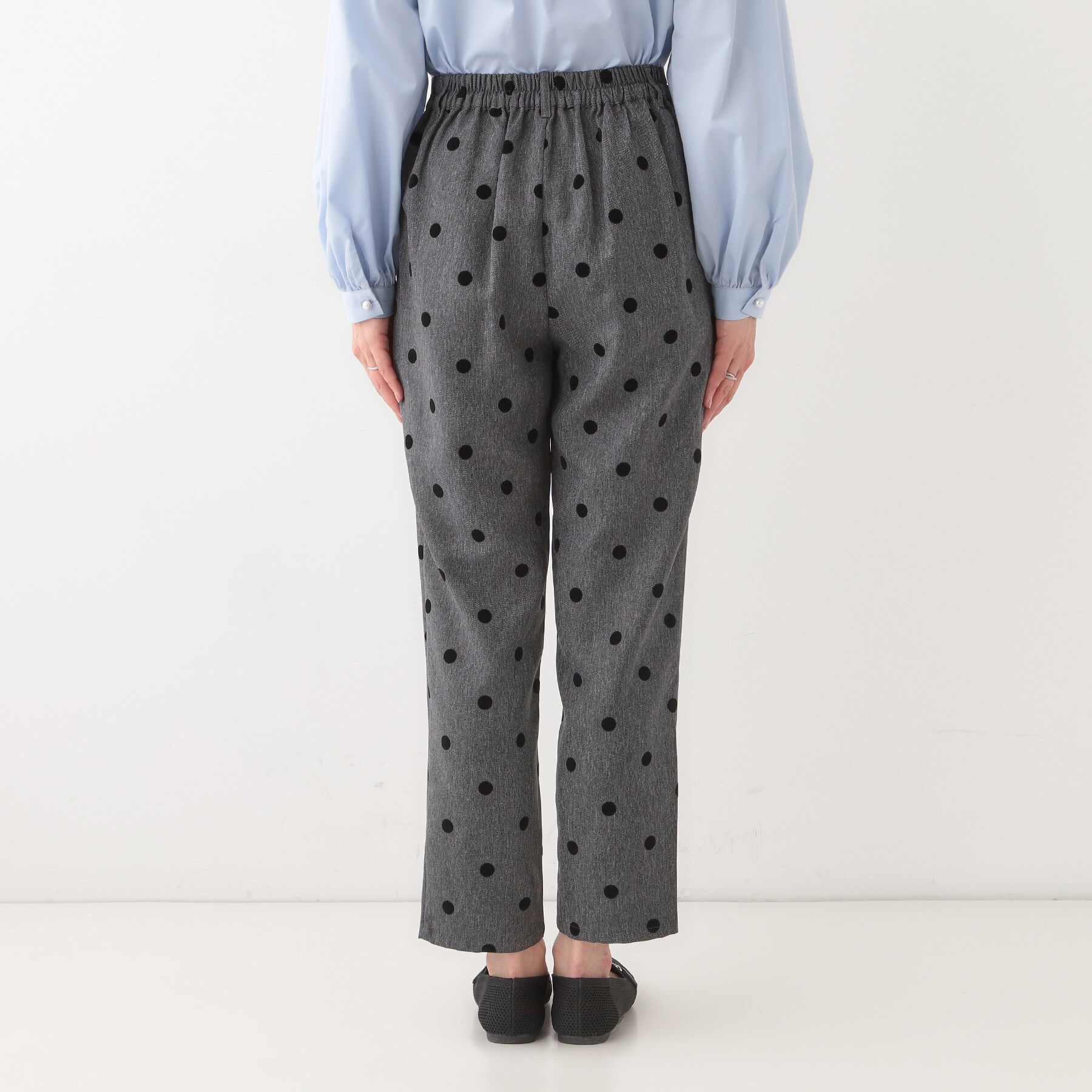 SHOO･LA･RUE「【S-LL】華やかさ引き立つ フロッキードット柄 テーパードパンツ」|その他|