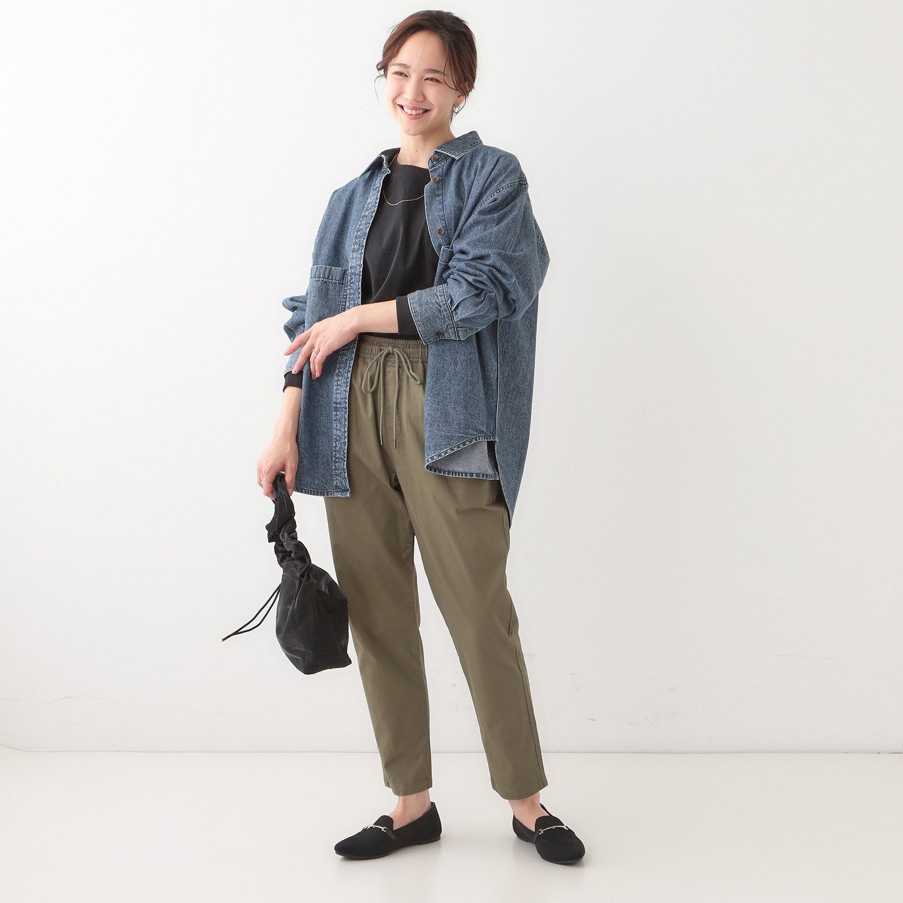 SHOO･LA･RUE「【洗える/美脚シルエット】綿ストレッチイージーテーパードパンツ」|その他|