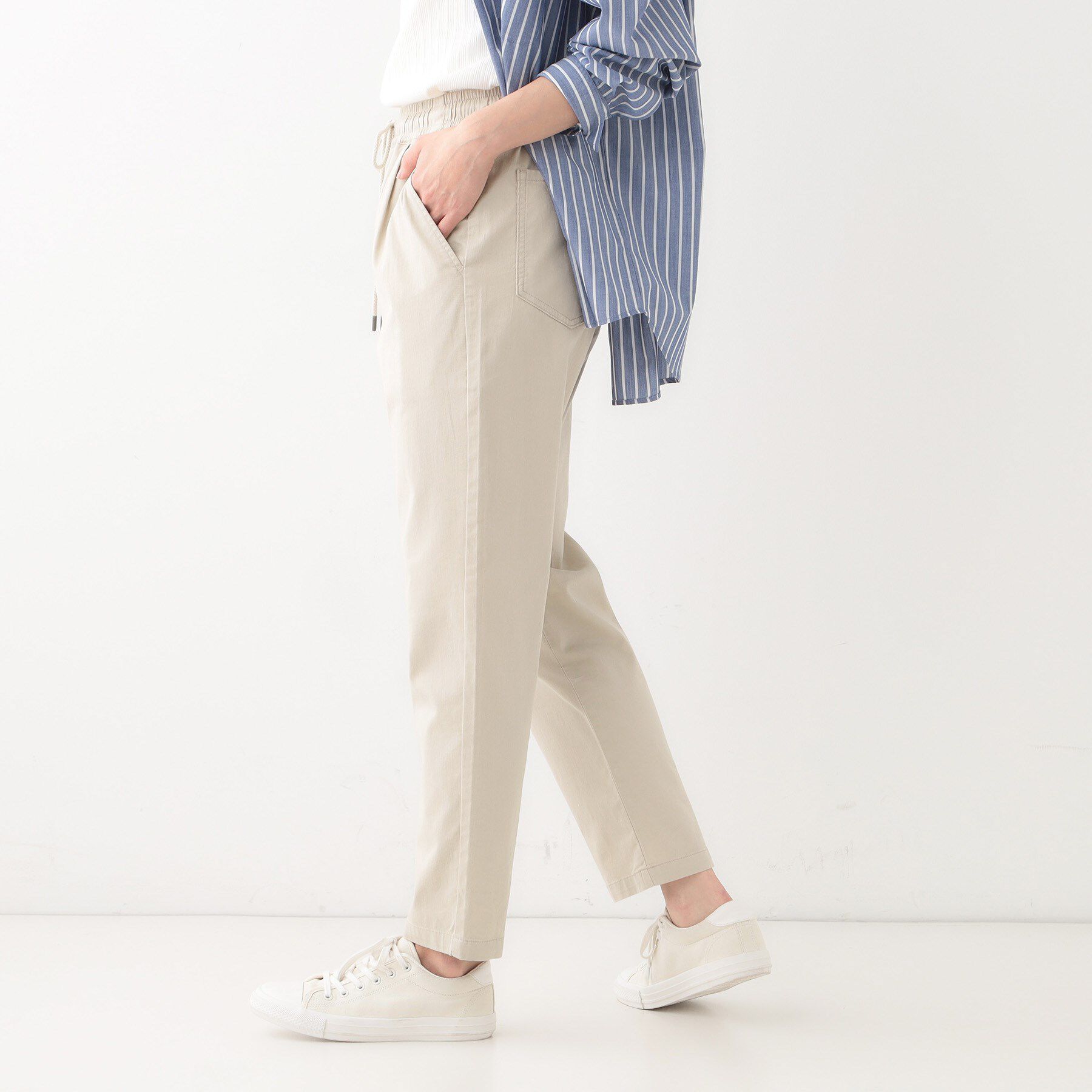 SHOO･LA･RUE「【洗える/美脚シルエット】綿ストレッチイージーテーパードパンツ」|その他|
