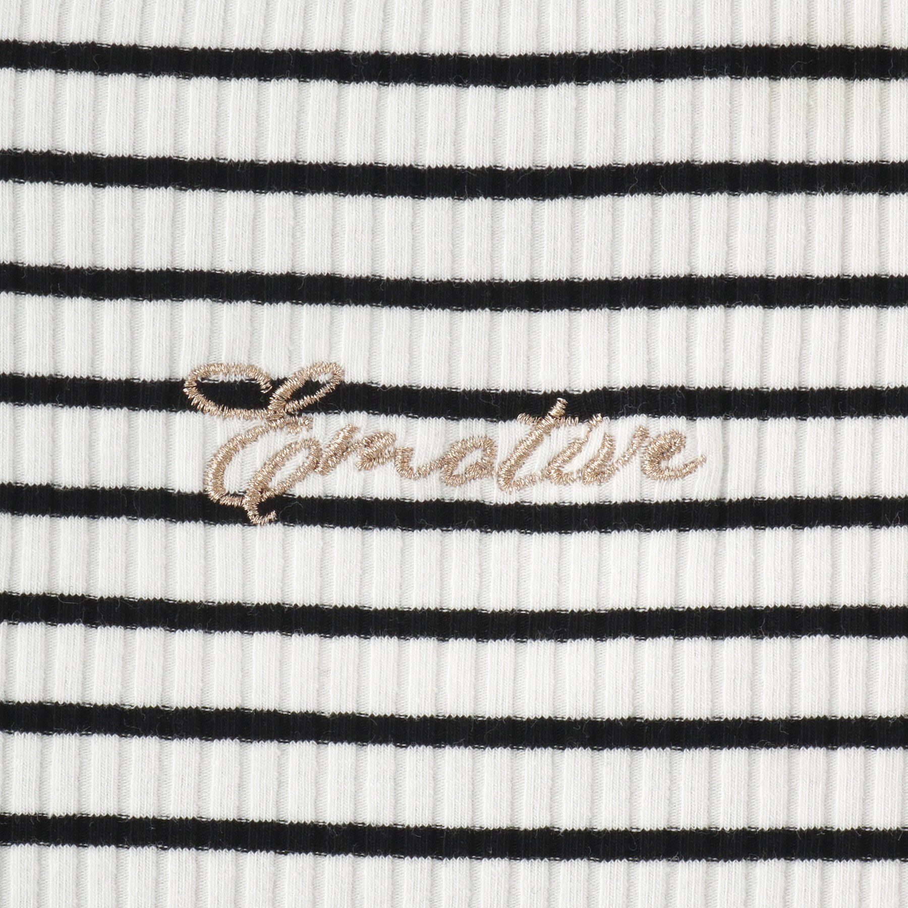 SHOO･LA･RUE「【100-150cm】刺繍ロゴ使いリブロンT」|Tシャツ・カットソー|