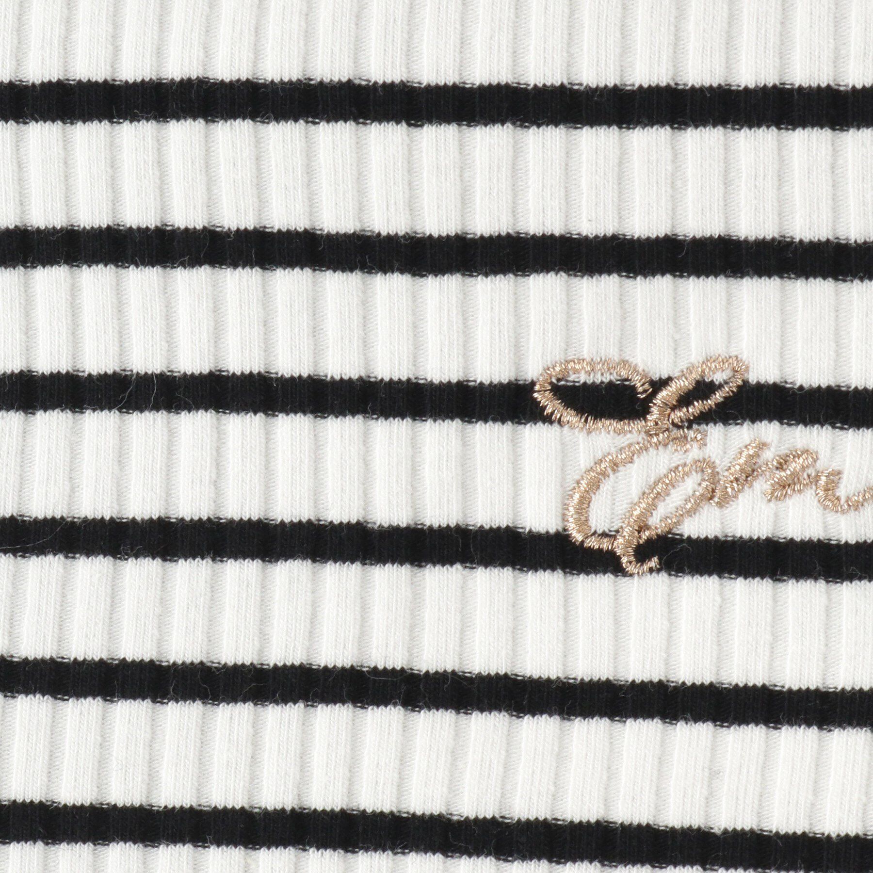 SHOO･LA･RUE「【100-150cm】刺繍ロゴ使いリブロンT」|Tシャツ・カットソー|