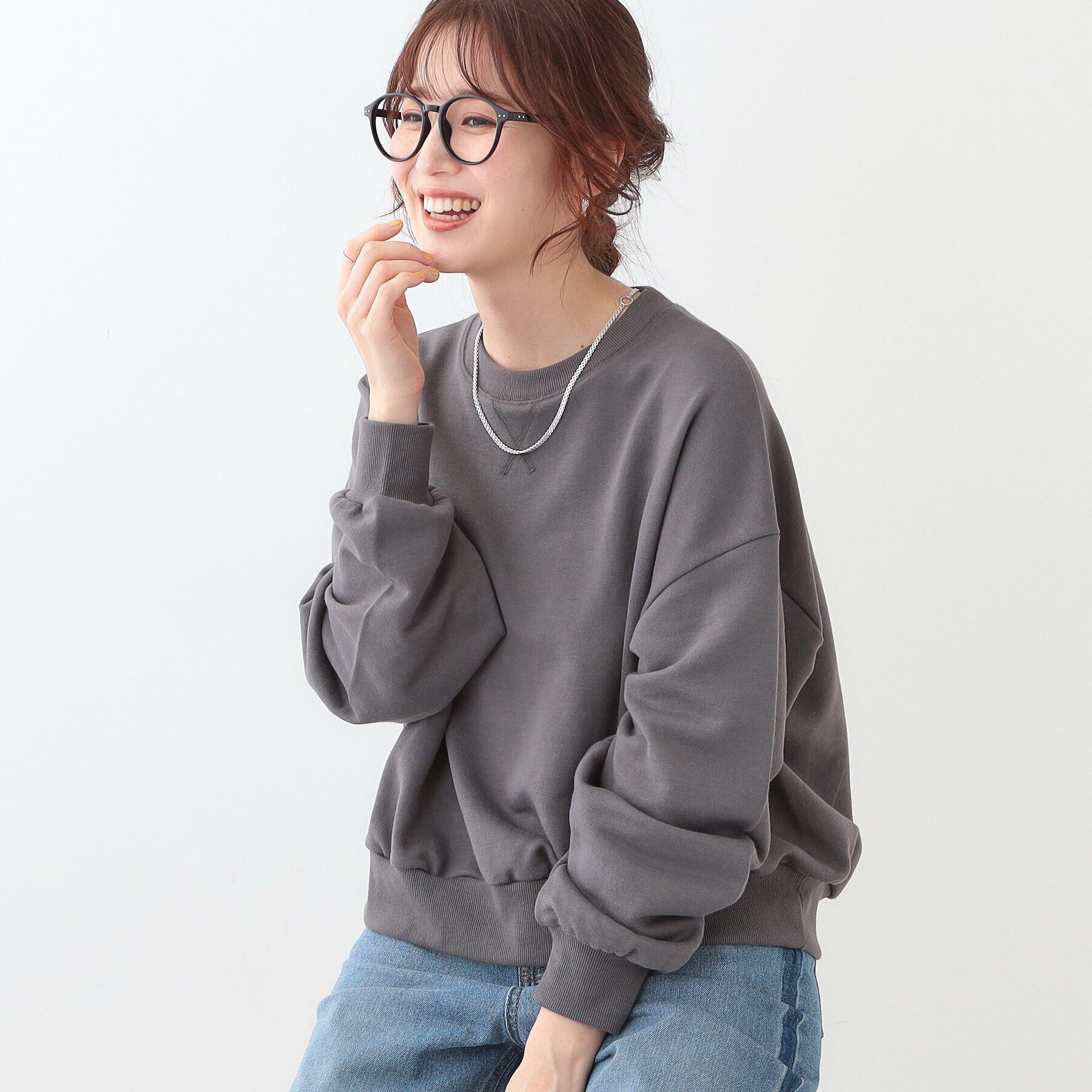 SHOO･LA･RUE「【洗える/着丈が選べる】ベーシックスウェット」|パーカー|チャコールグレー(0