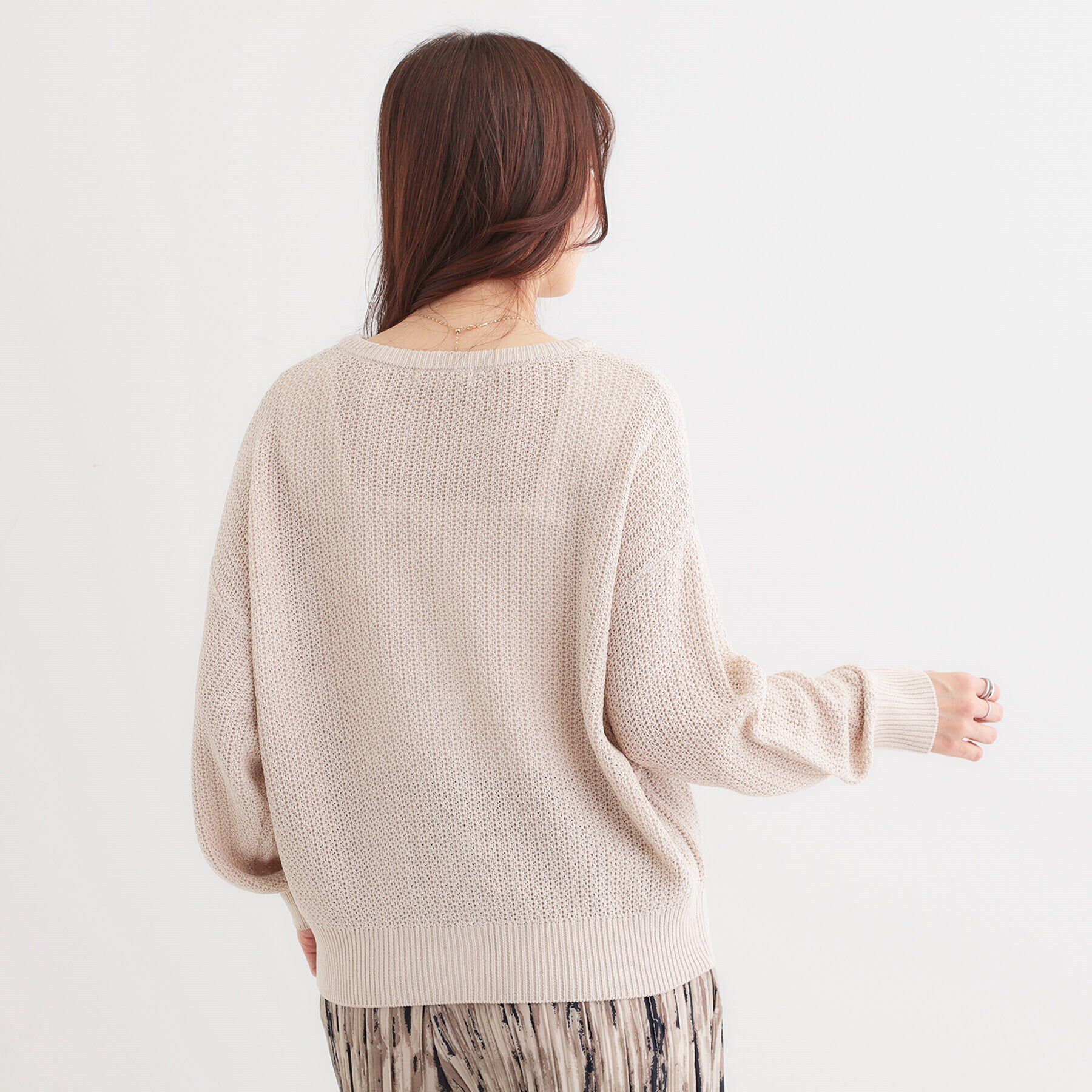 SHOO･LA･RUE「【洗える】ざっくり編みが大人かわいい キーネックカーディガン」|カーディガン|