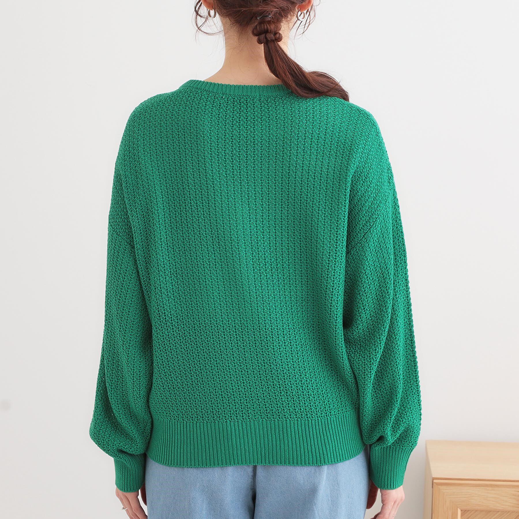 SHOO･LA･RUE「【洗える】ざっくり編みが大人かわいい キーネックカーディガン」|カーディガン|