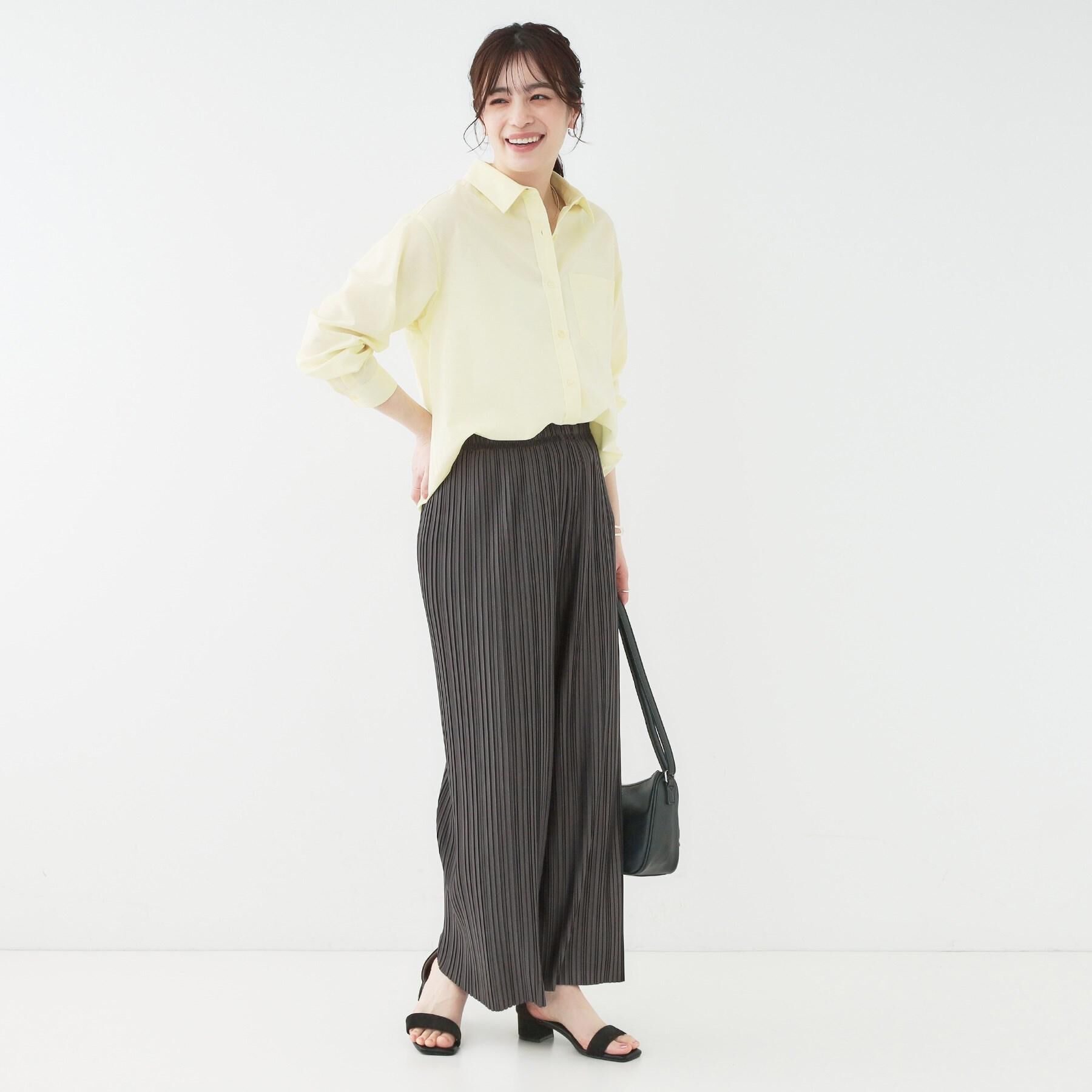 SHOO･LA･RUE「【洗える/S-LL/UV/吸水速乾】洗濯後しわになりにくいリネンブレンドシャツ」|シャツ・ブラウス|