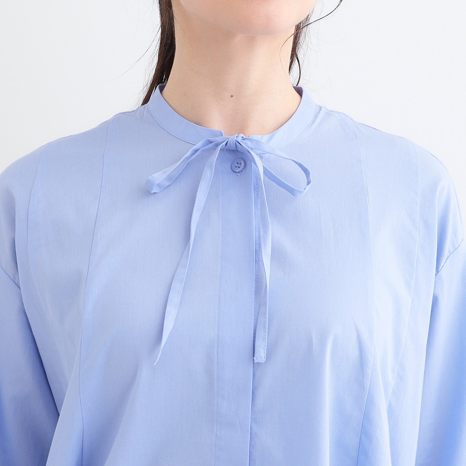 SHOO･LA･RUE「【洗える/体型カバー】フレアリボンブラウス」|シャツ・ブラウス|