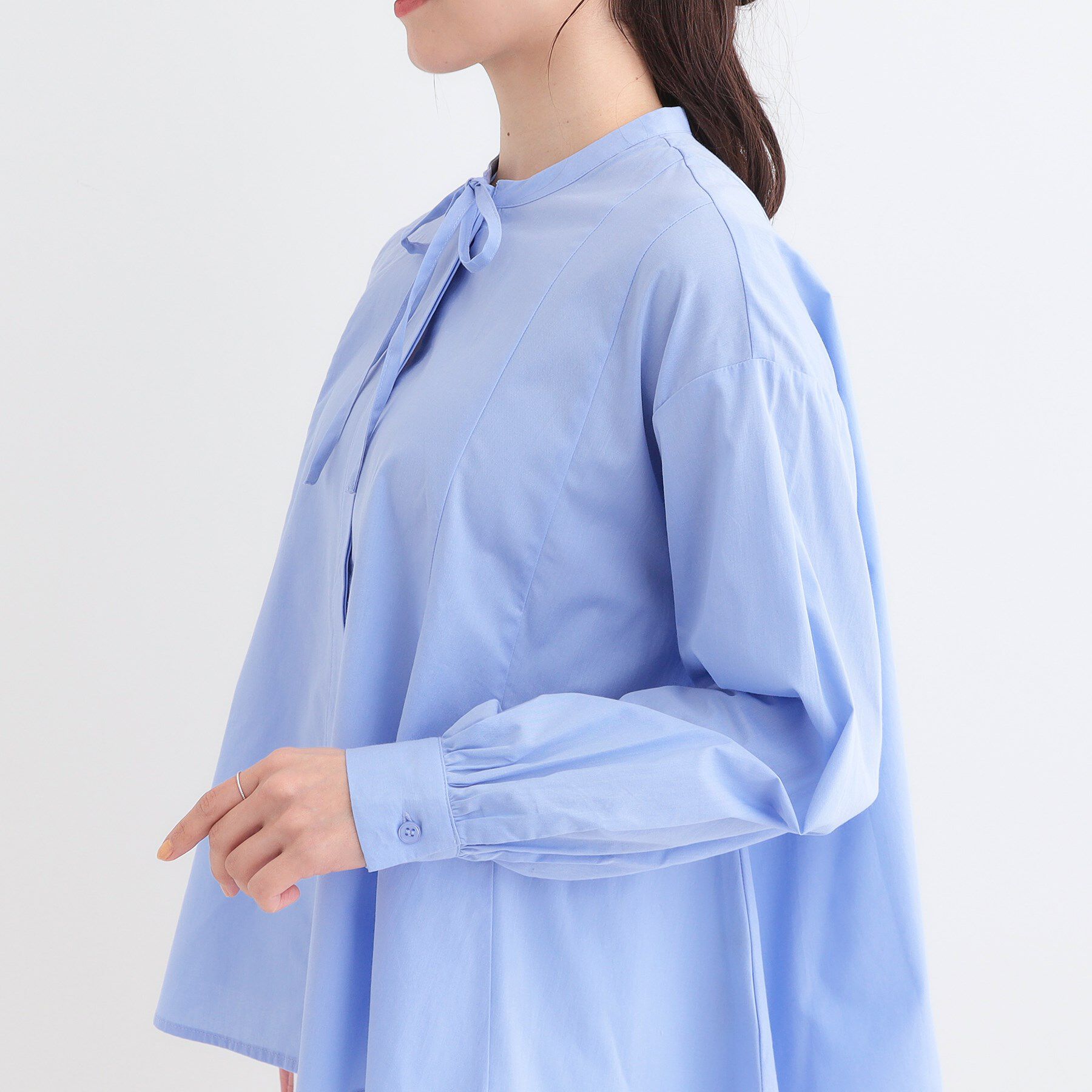 SHOO･LA･RUE「【洗える/体型カバー】フレアリボンブラウス」|シャツ・ブラウス|