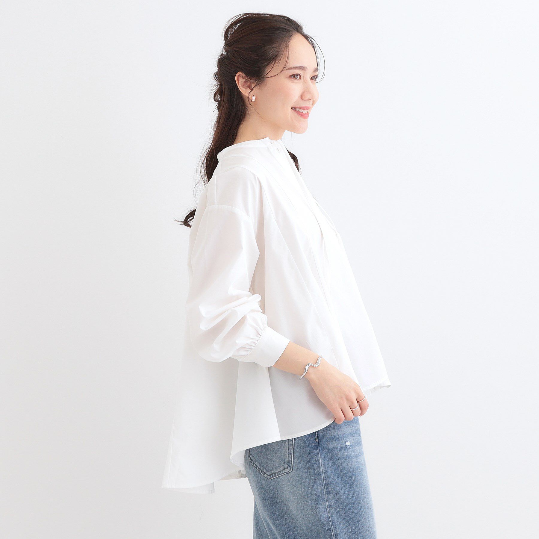 SHOO･LA･RUE「【洗える/体型カバー】フレアリボンブラウス」|シャツ・ブラウス|