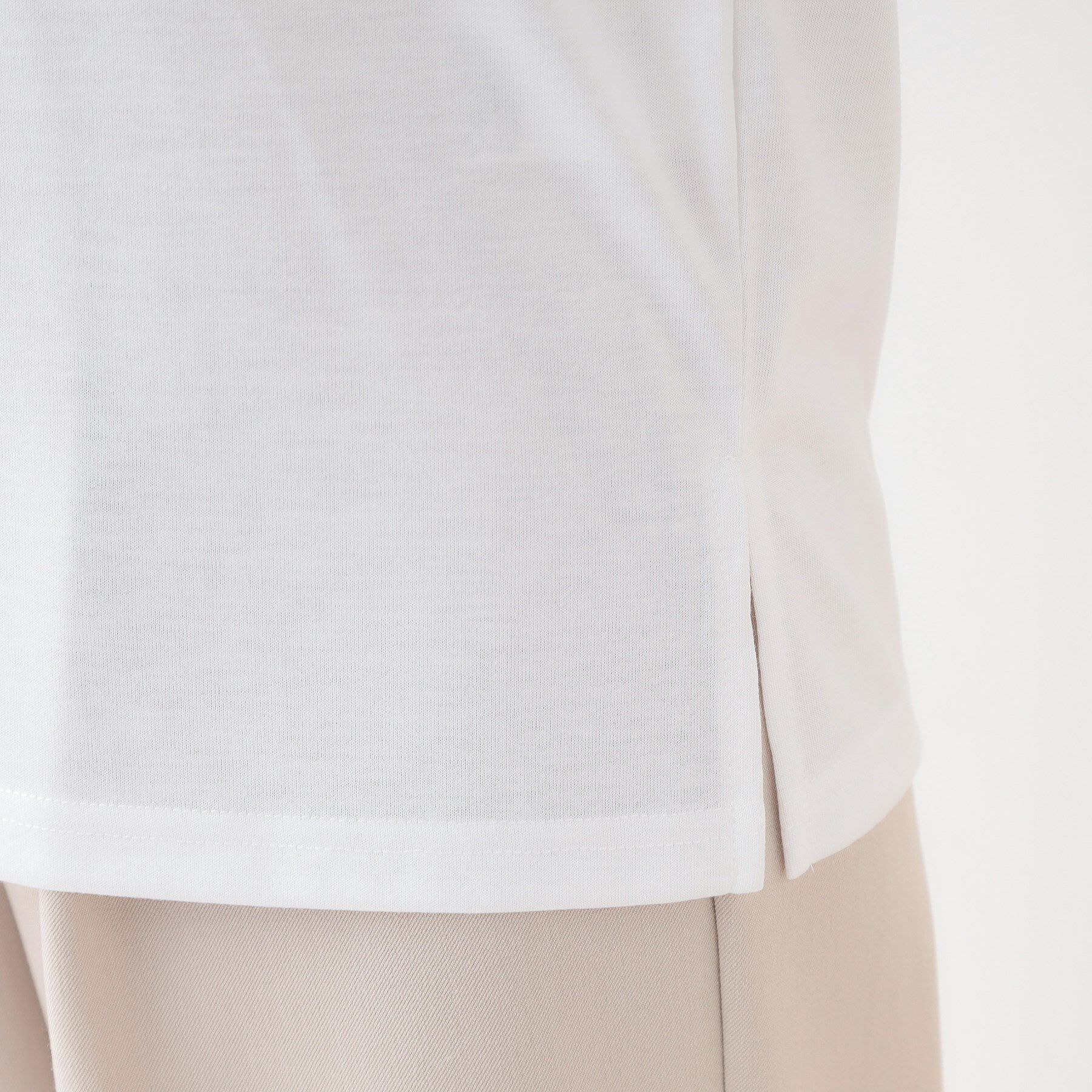 SHOO･LA･RUE「【S-LL/2枚セット】シアー感も楽しめる 光沢カノコ編み配色ニット+ロンT」|ニット・セーター|