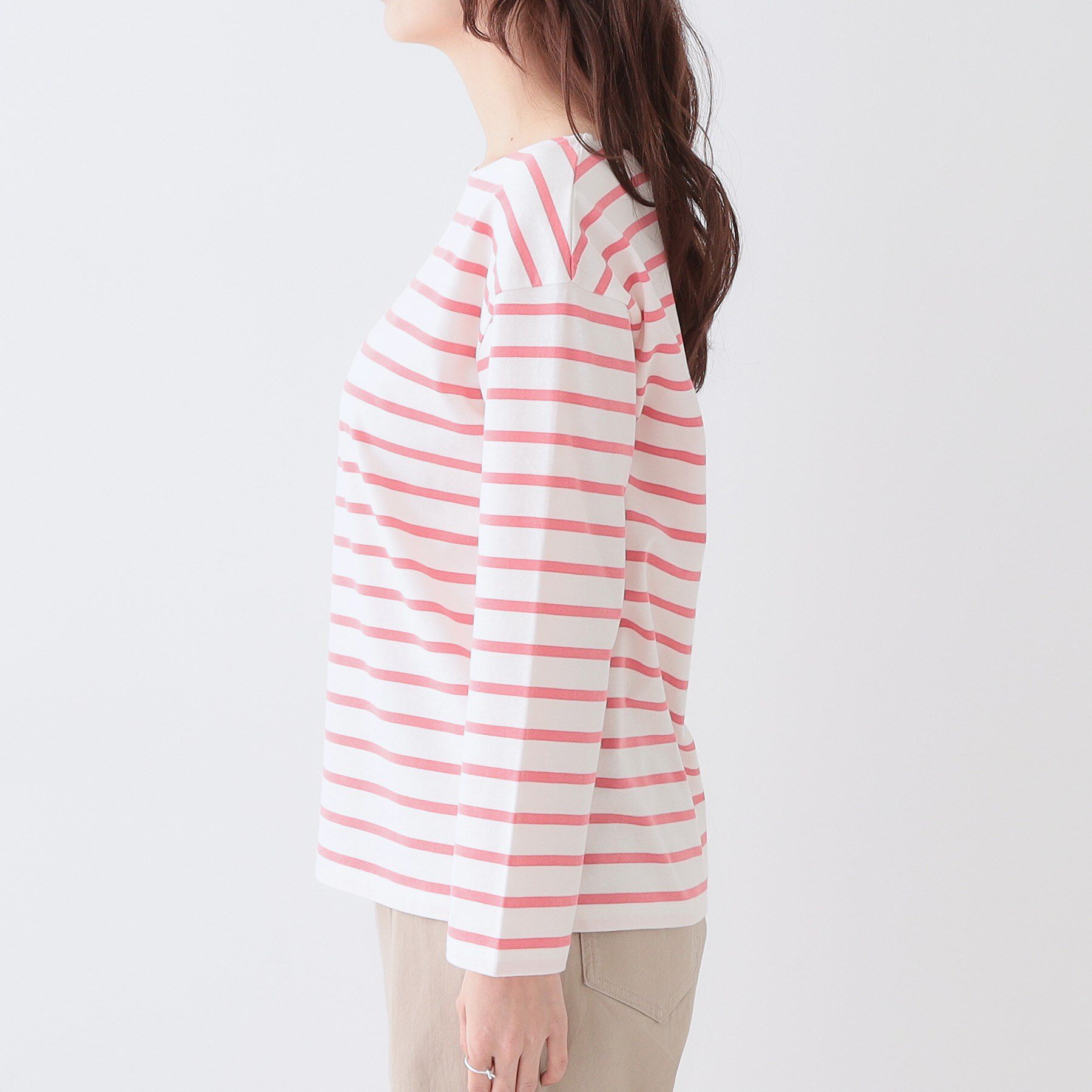 SHOO･LA･RUE「【洗える/S-LL】シンプルだから着回ししやすい コットンアソートロンT」|Tシャツ・カットソー|