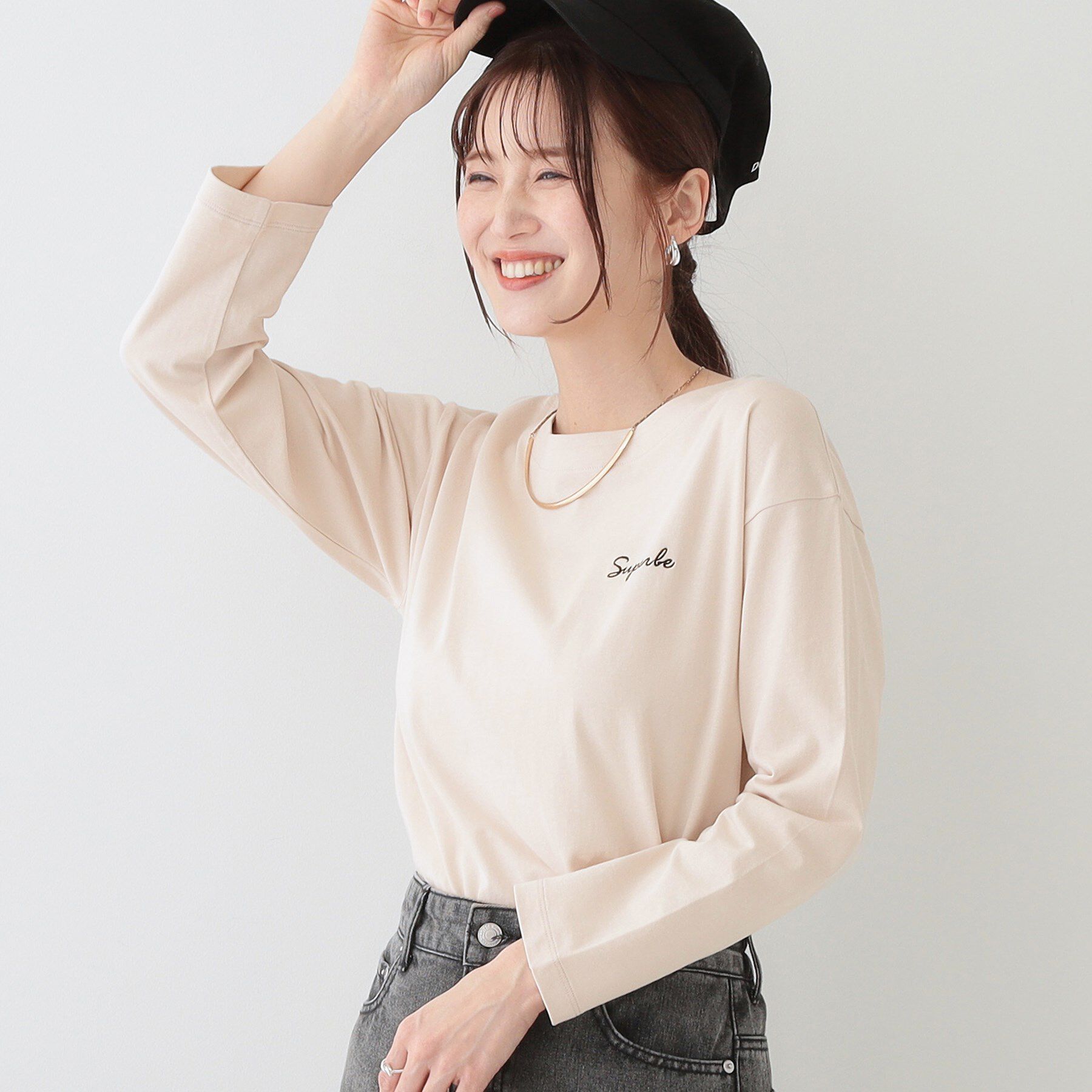 SHOO･LA･RUE「【洗える/S-LL】シンプルだから着回ししやすい コットンアソートロンT」|Tシャツ・カットソー|ライトベージュ(05