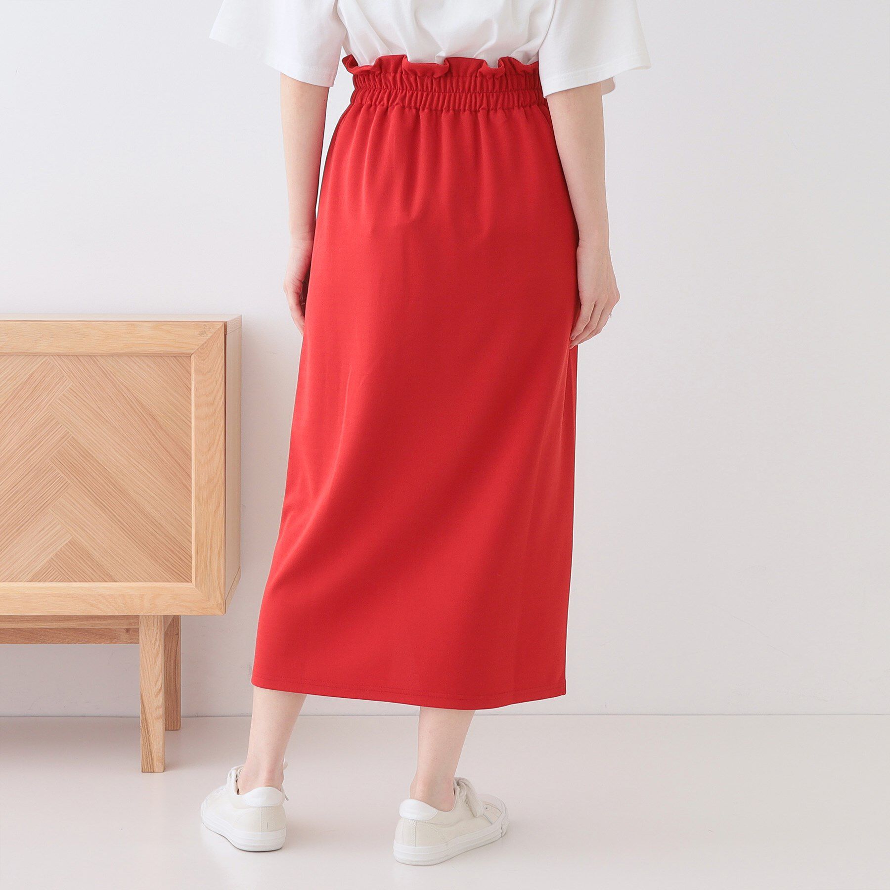 SHOO･LA･RUE「【洗える】洗濯後しわになりにくい カットジョーゼット ナロースカート」|スカート|