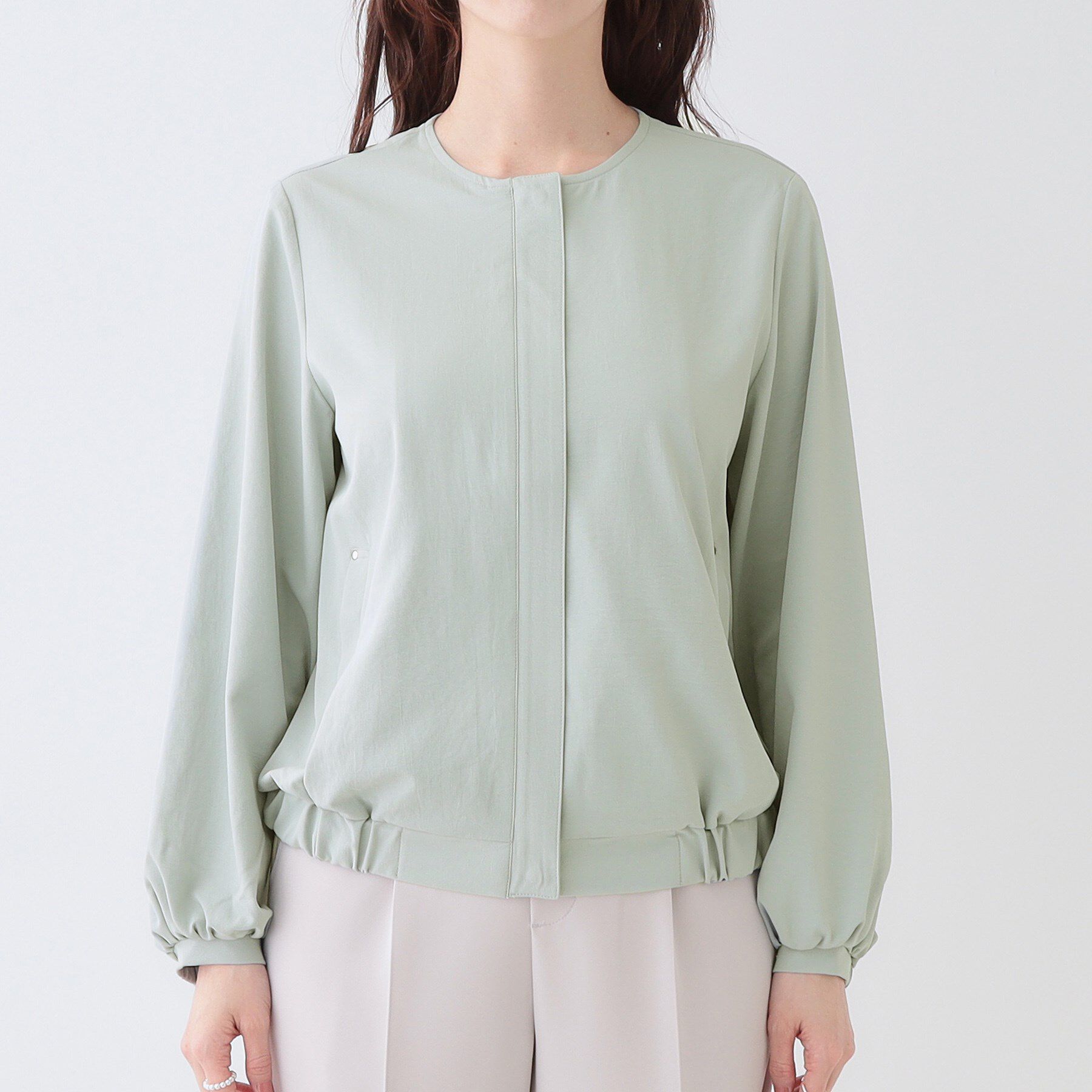 SHOO･LA･RUE「さらっと羽織れる ノーカラーブルゾン」|ブルゾン・スタジャン|