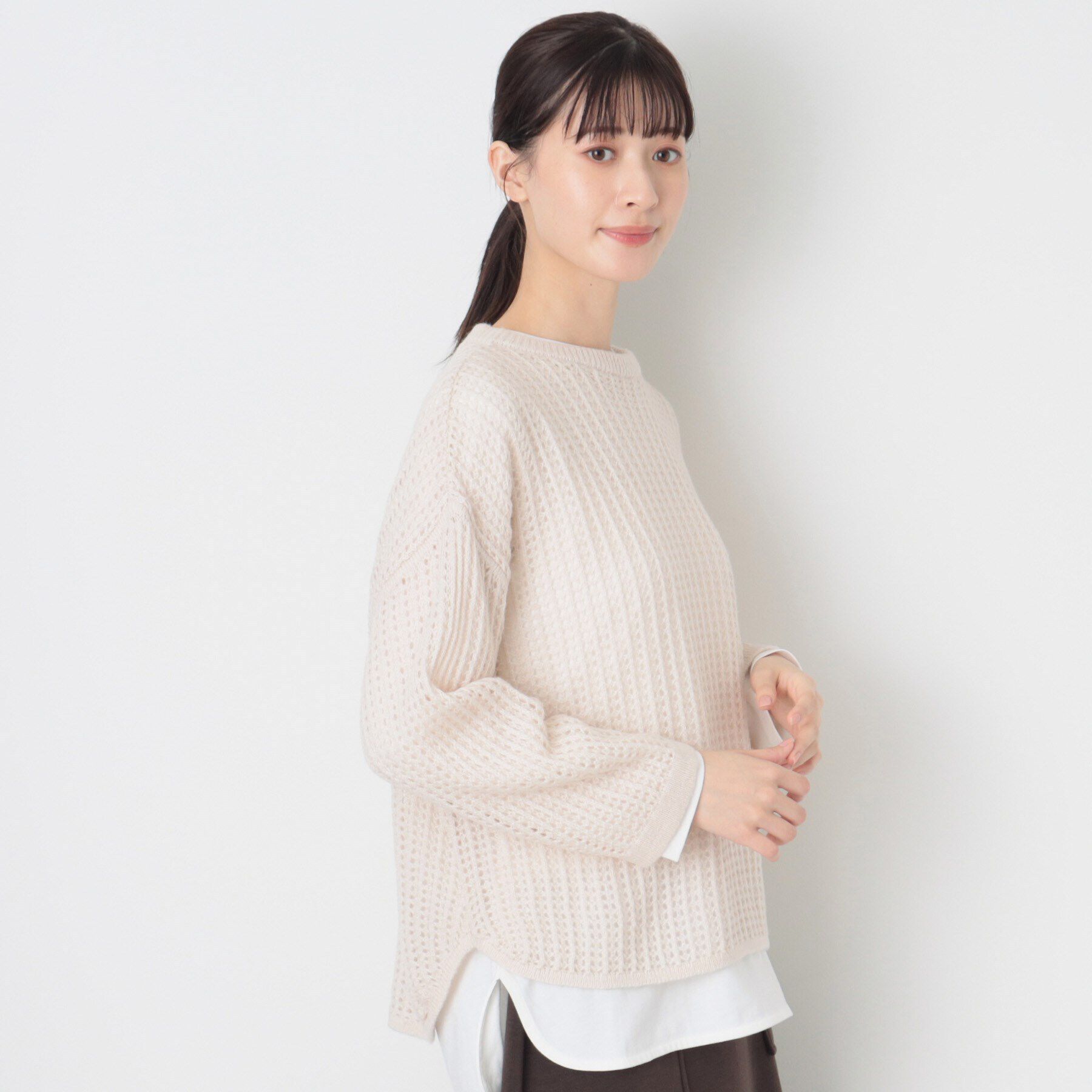Dessin「【洗える】ウールブレンドメッシュニット」|ニット・セーター|