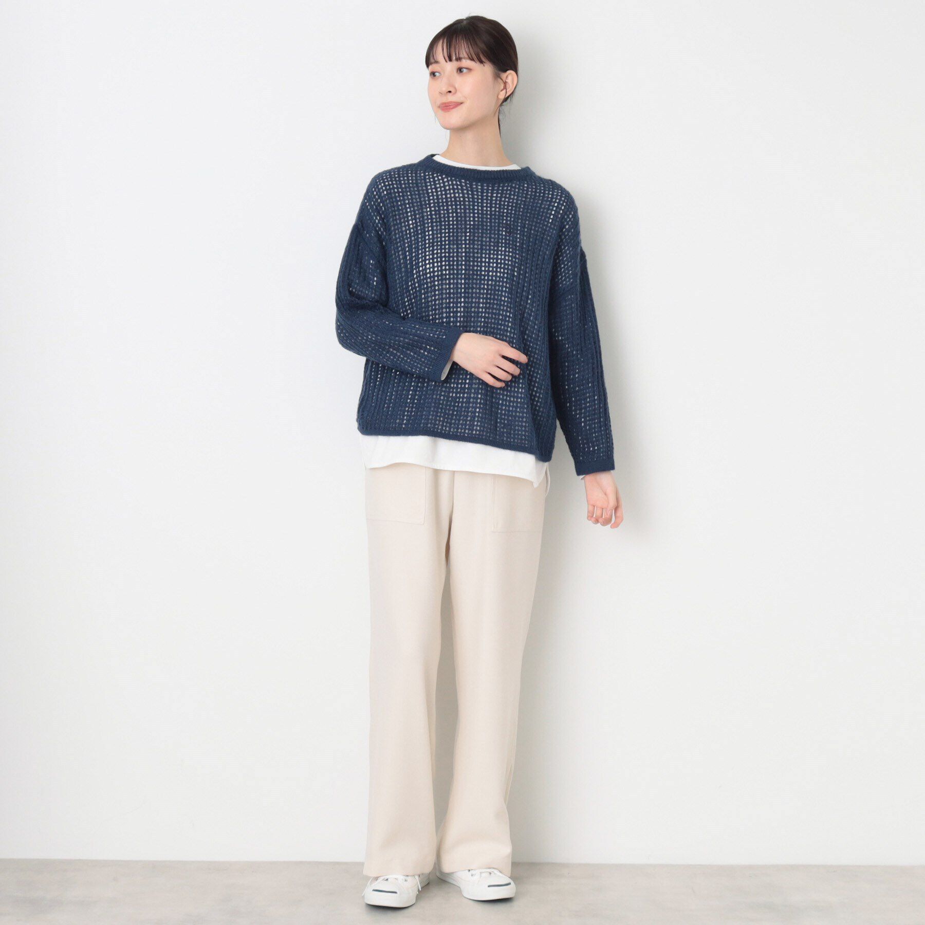 Dessin「【洗える】ウールブレンドメッシュニット」|ニット・セーター|