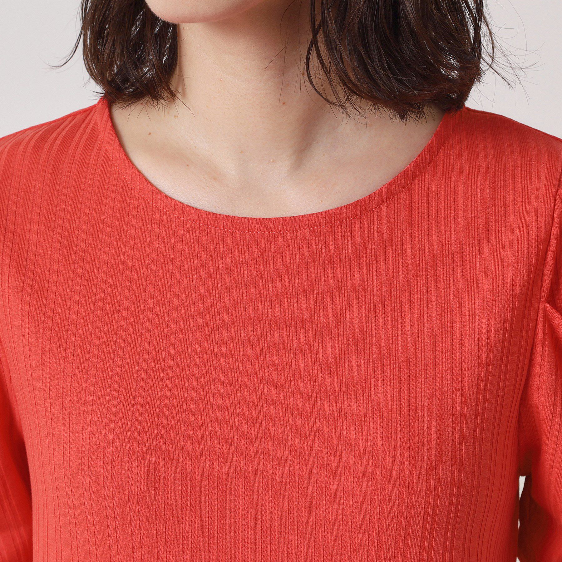 ITS&rsquo;DEMO「【手洗い可】ランダムテレコ袖タックプルオーバー」|Tシャツ・カットソー|