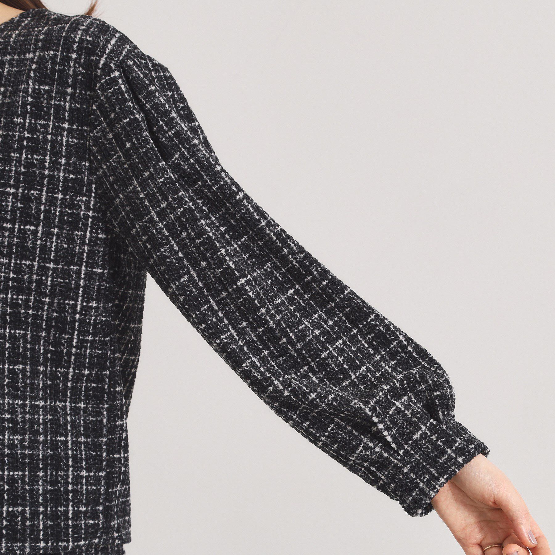 ITS&rsquo;DEMO「【手洗い可／セットアップ可】ツイード風プリントブラウス」|シャツ・ブラウス|