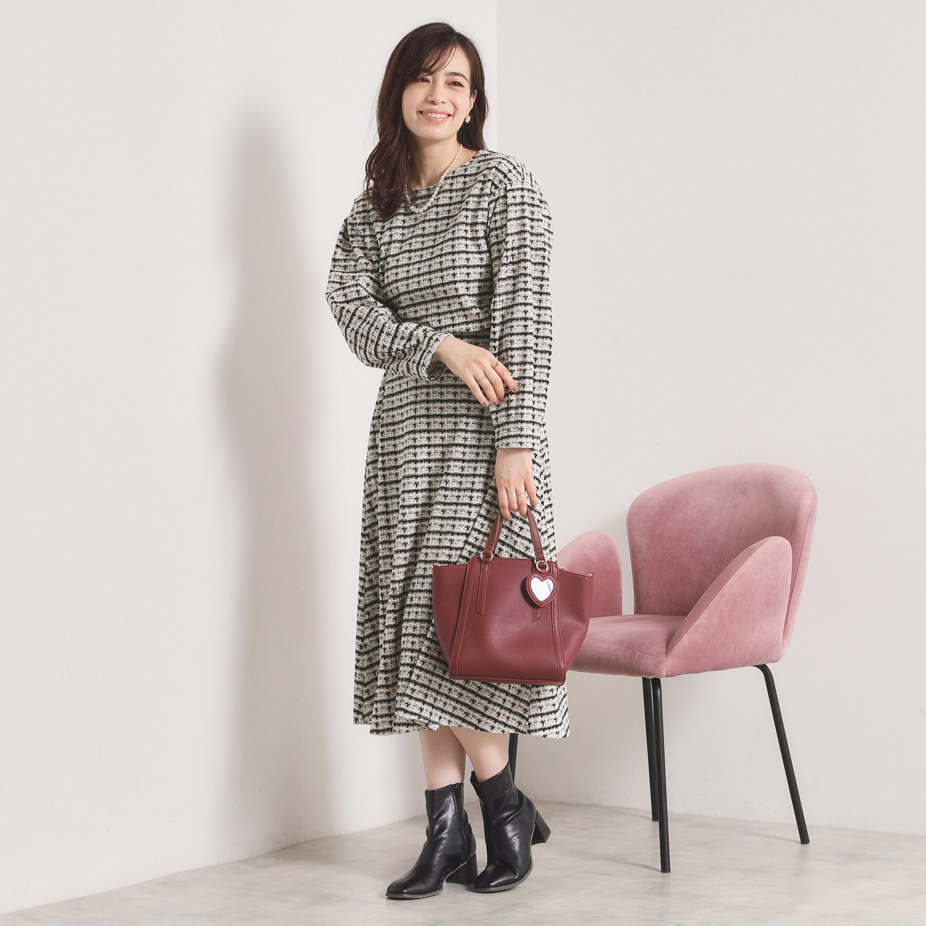 ITS&rsquo;DEMO「【手洗い可／セットアップ可】ツイード風プリントブラウス」|シャツ・ブラウス|